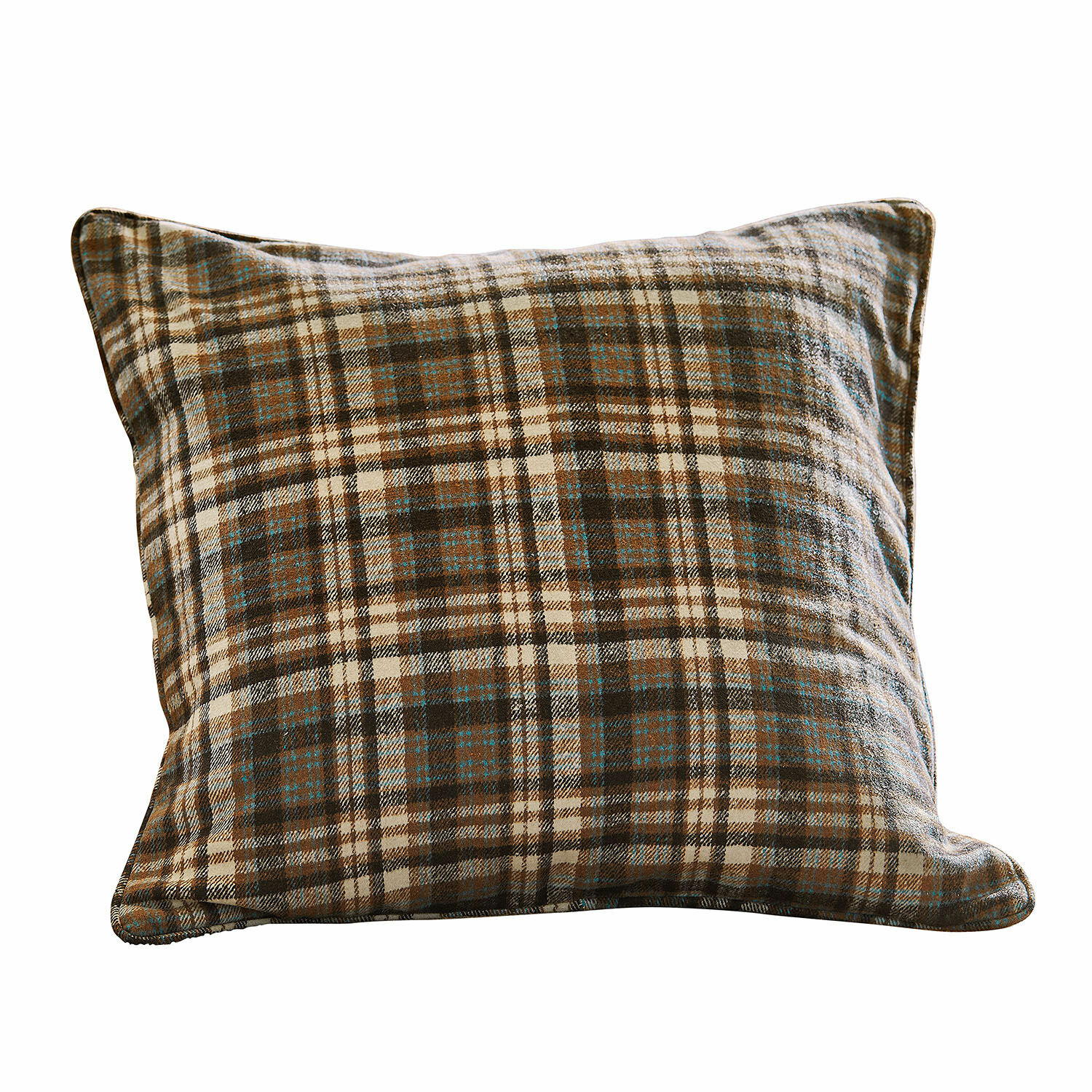 Copricuscino Celestria Cuscino decorativo in tessuto morbido con motivo a quadri marrone e beige, ideale per il soggiorno