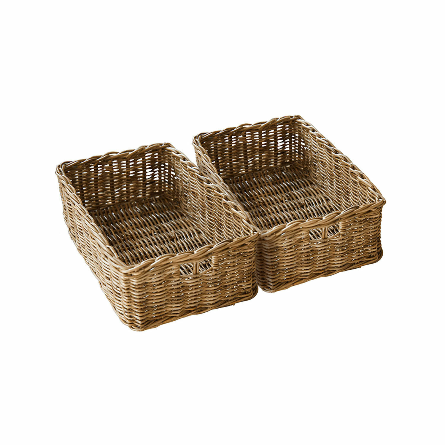 Coppia di cesti Callidia Set di due cesti rettangolari in vimini naturale per conservazione e organizzazione