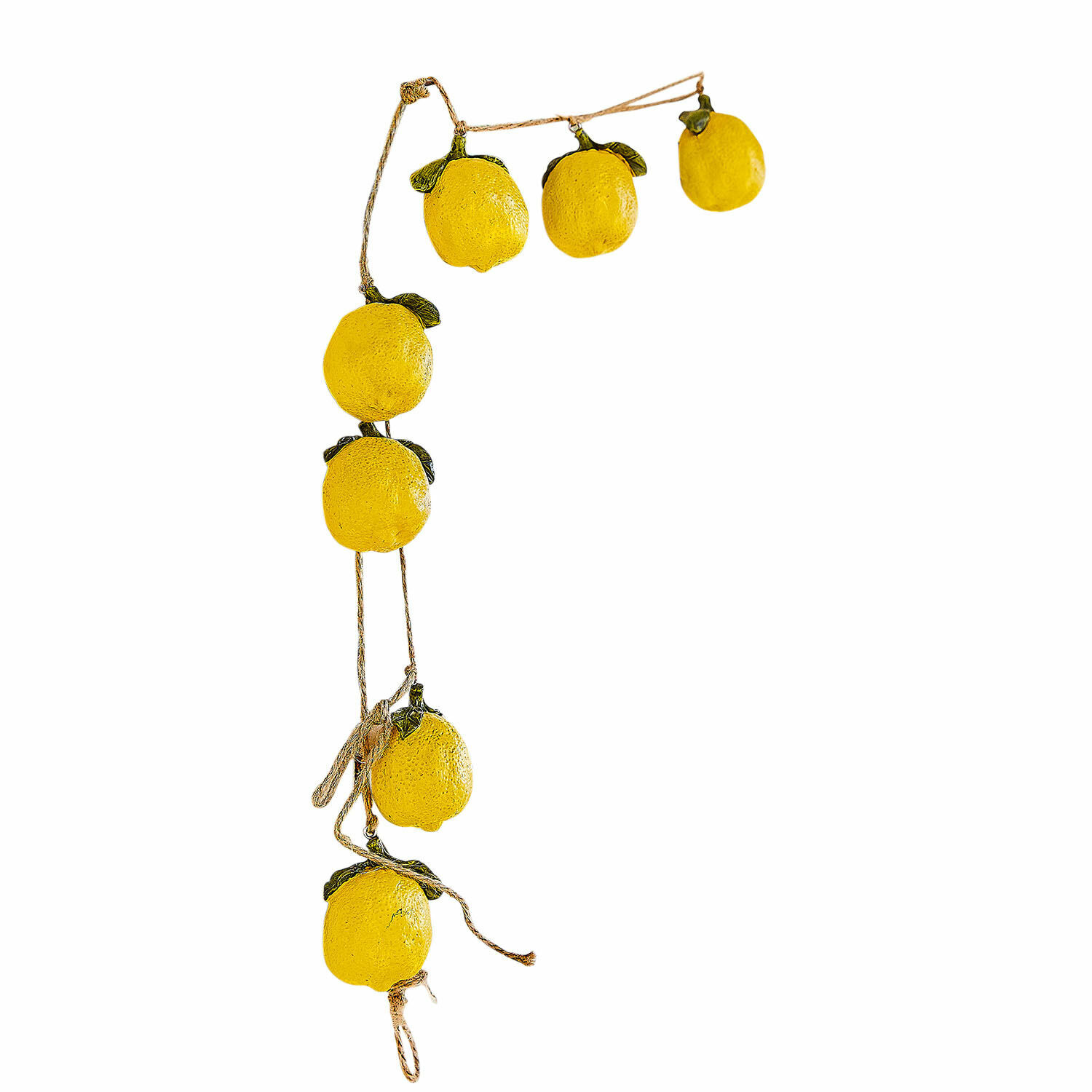 Ghirlanda Palerina Ghirlanda decorativa con limoni gialli in plastica appesi a corda per decorazione d'interni