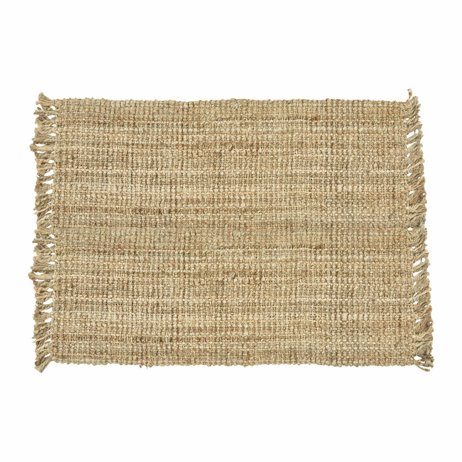 Tappeto Hermitage Tappeto in juta naturale beige con frange, perfetto per decorare gli interni della casa