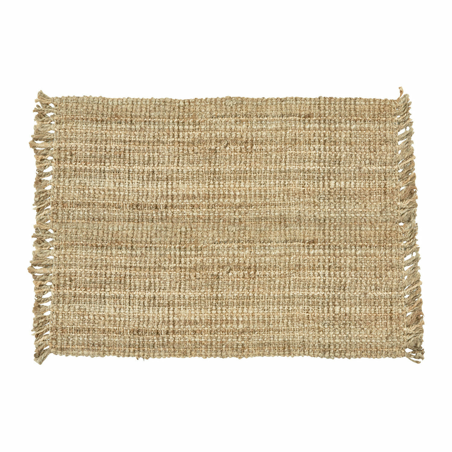 Tappeto Hermitage Tappeto in juta naturale beige con frange, perfetto per decorare gli interni della casa