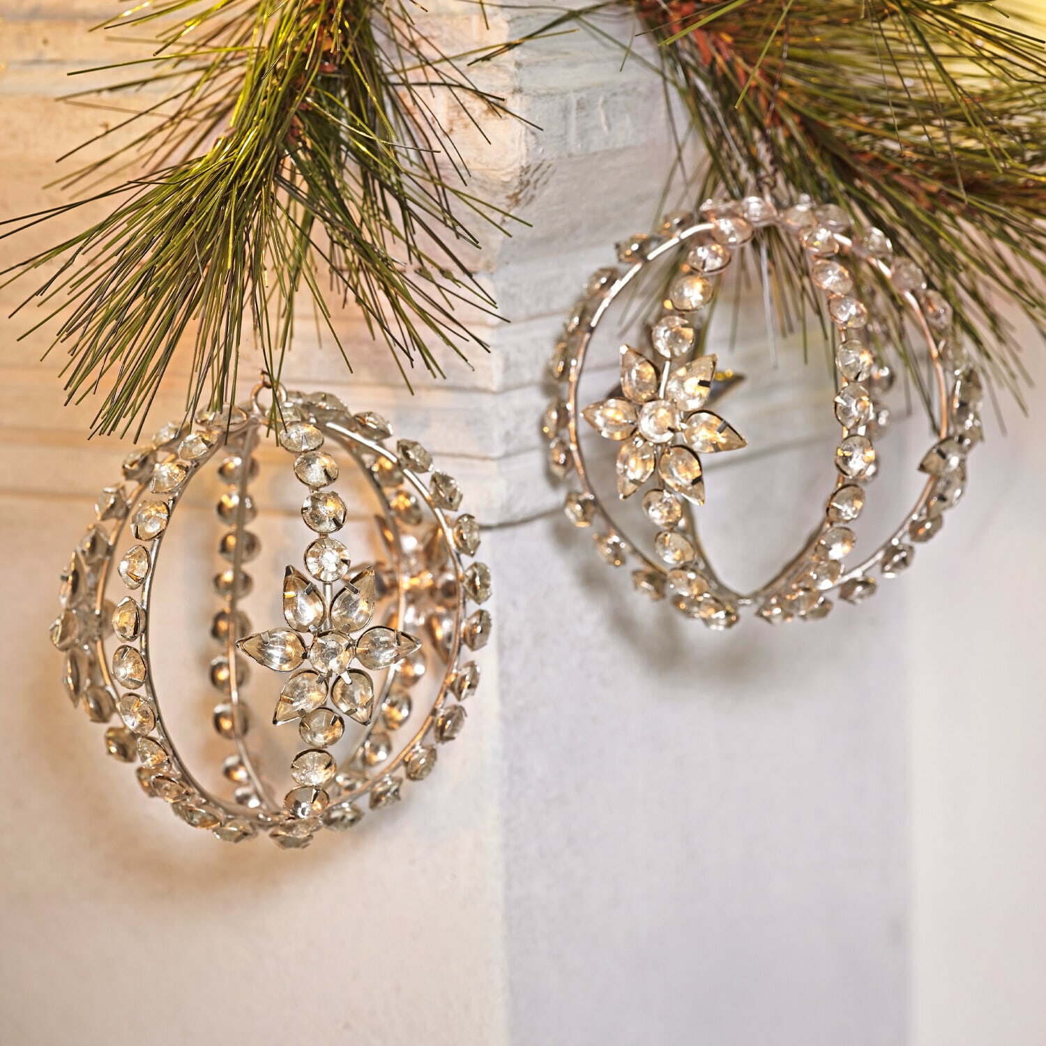 Coppia di decorazioni natalizie Fire Balls
