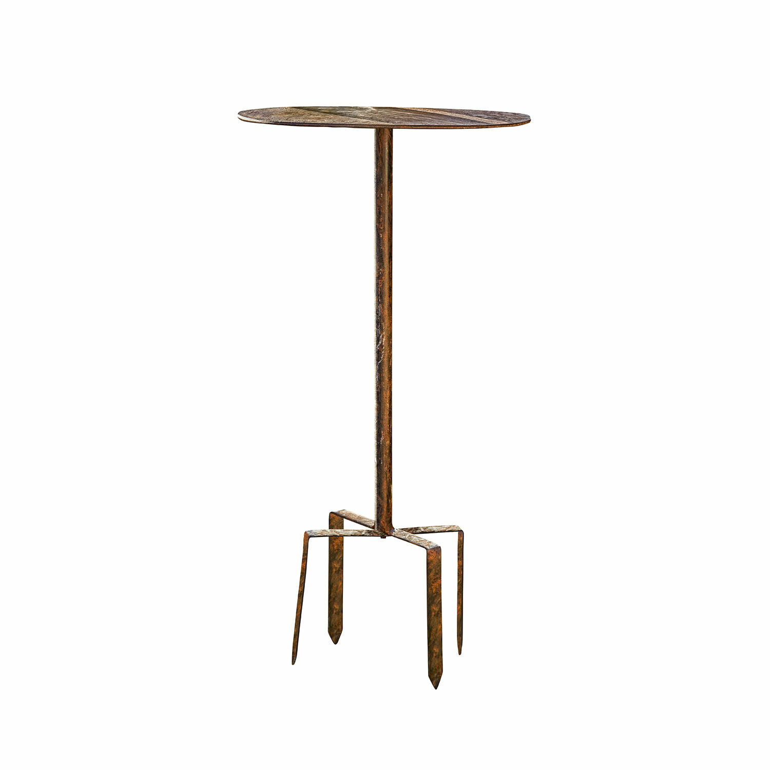 marrone Tavolino Fermont in metallo marrone dal design industriale, ideale per loft e giardini