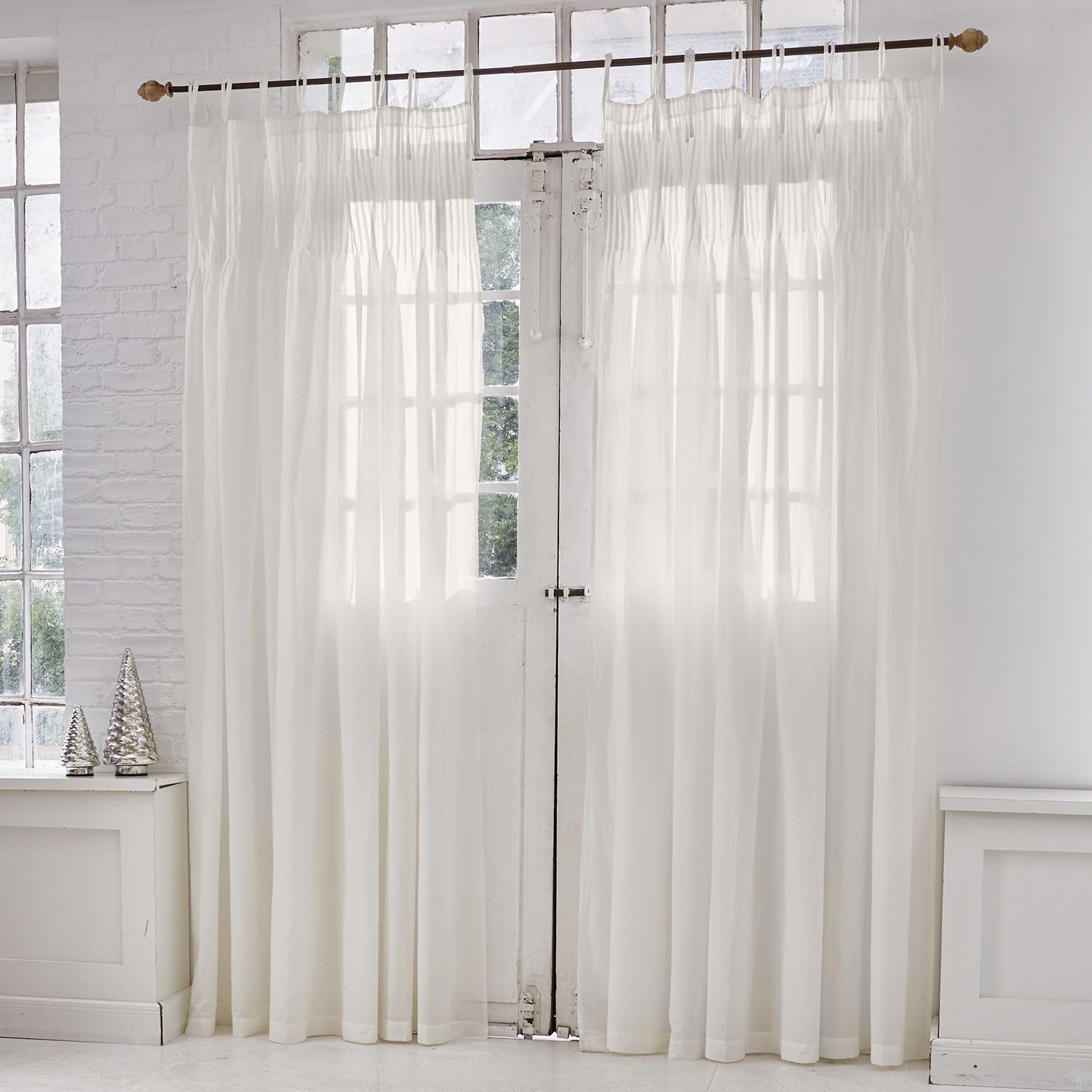 Tenda Martillac Tende bianche trasparenti in tessuto leggero per decorazione di finestre e interni