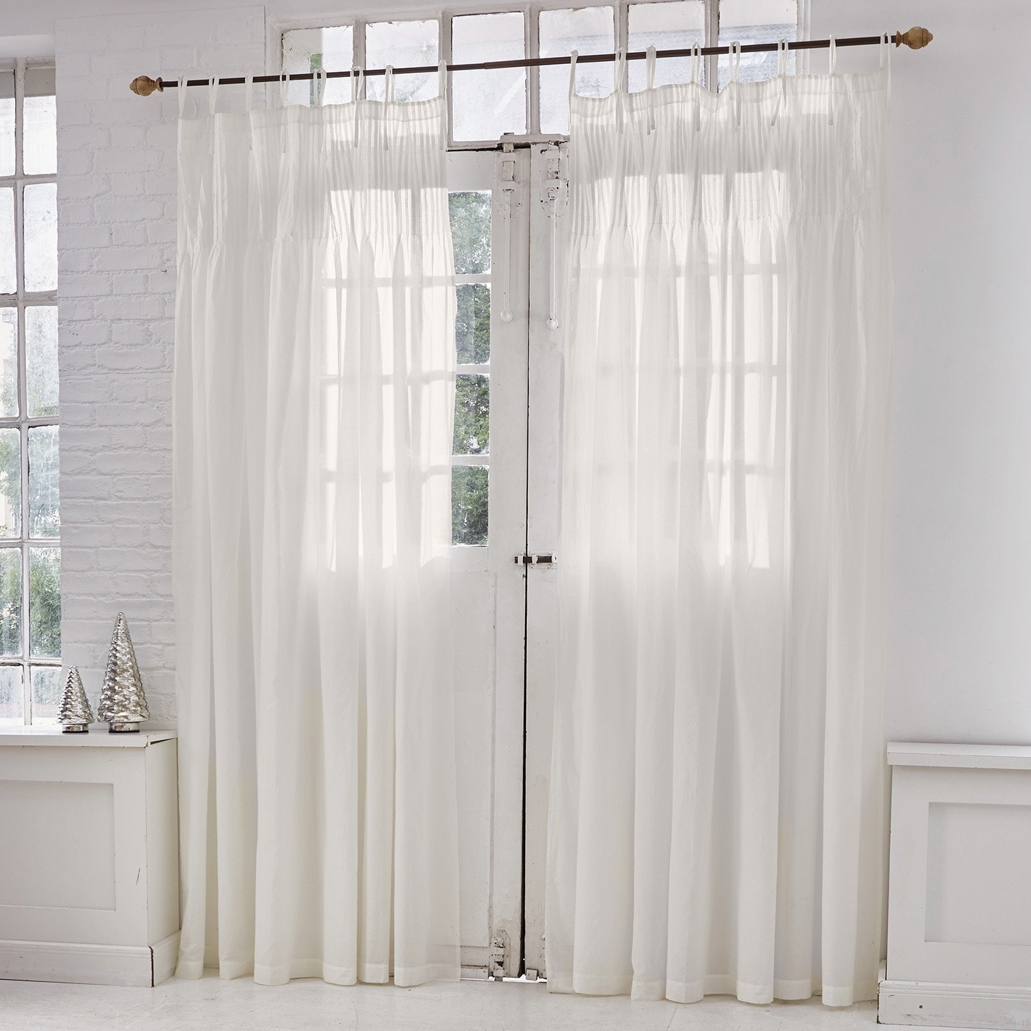 Tenda Martillac Tende bianche trasparenti in tessuto leggero per decorazione di finestre e interni