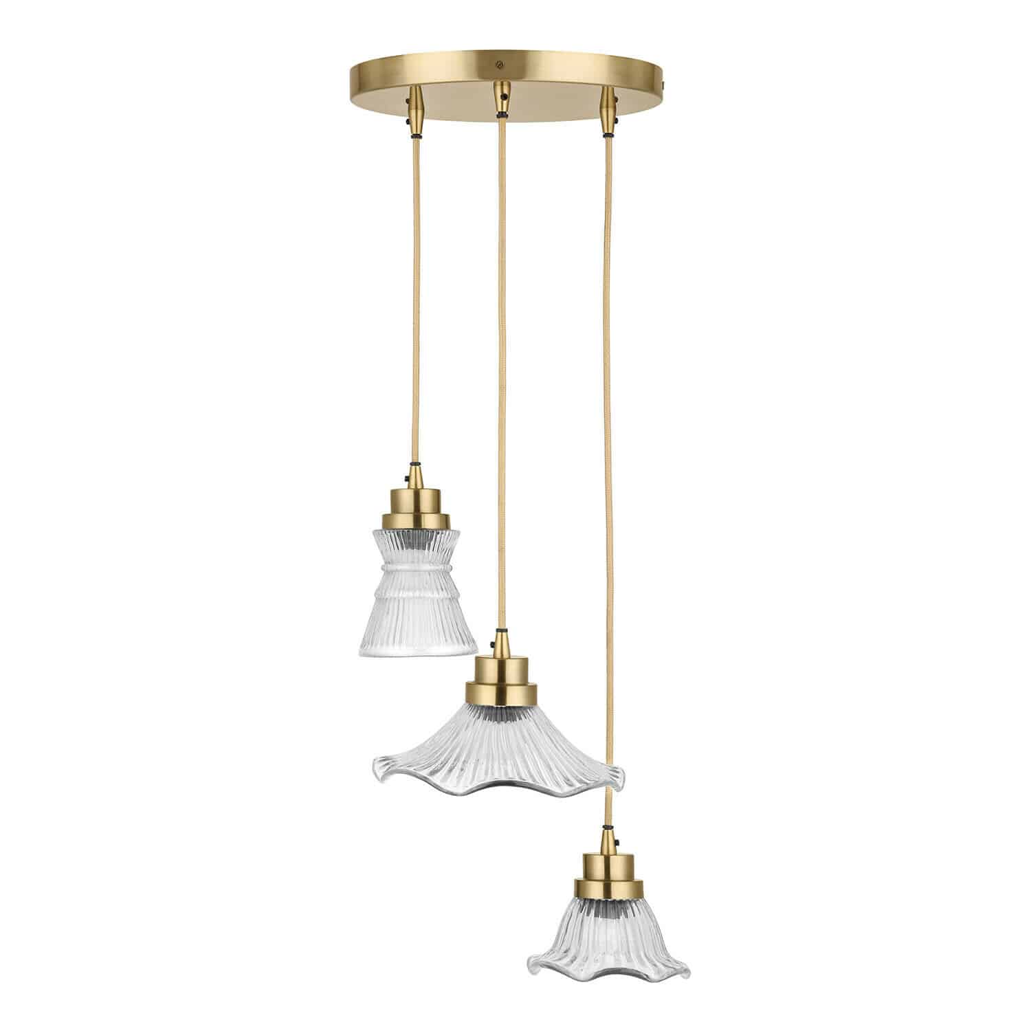 Set di 3 lampade a sospensione Lunaras