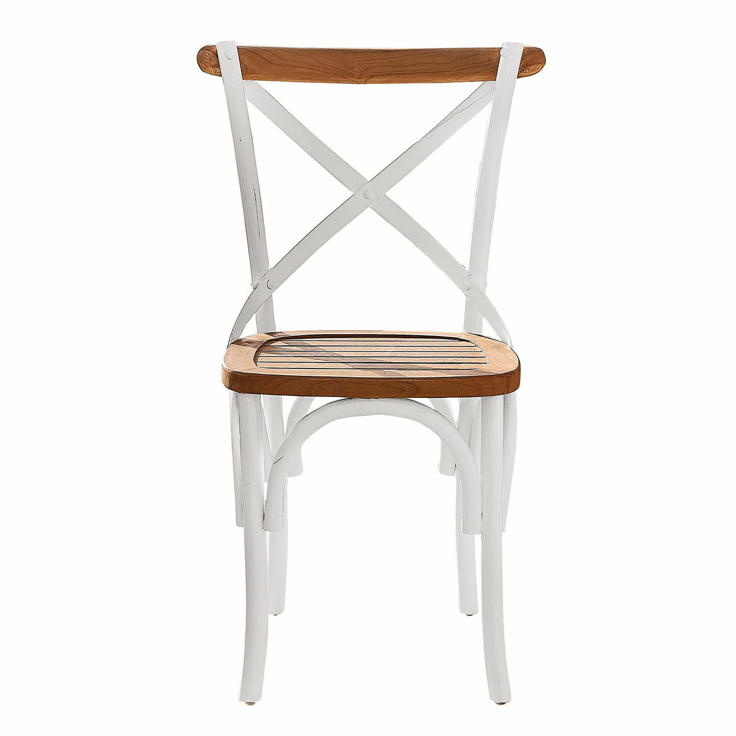 bianco/marrone Sedia Kirkdale in legno bianco e marrone, stile rustico per sala da pranzo