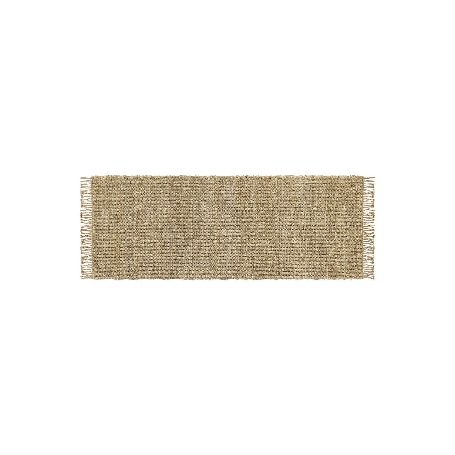 Passatoia Hermitage Tappeto beige in juta con frange ai lati, materiale naturale per decorazione d'interni
