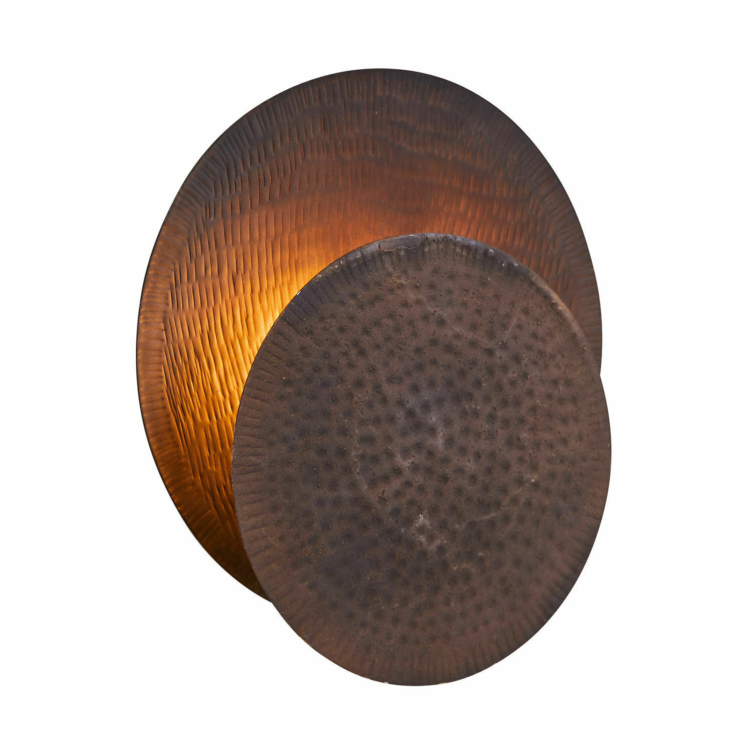 Lampada da parete Tahmoh Lampada da parete decorativa in metallo arrugginito con luce calda e texture martellata