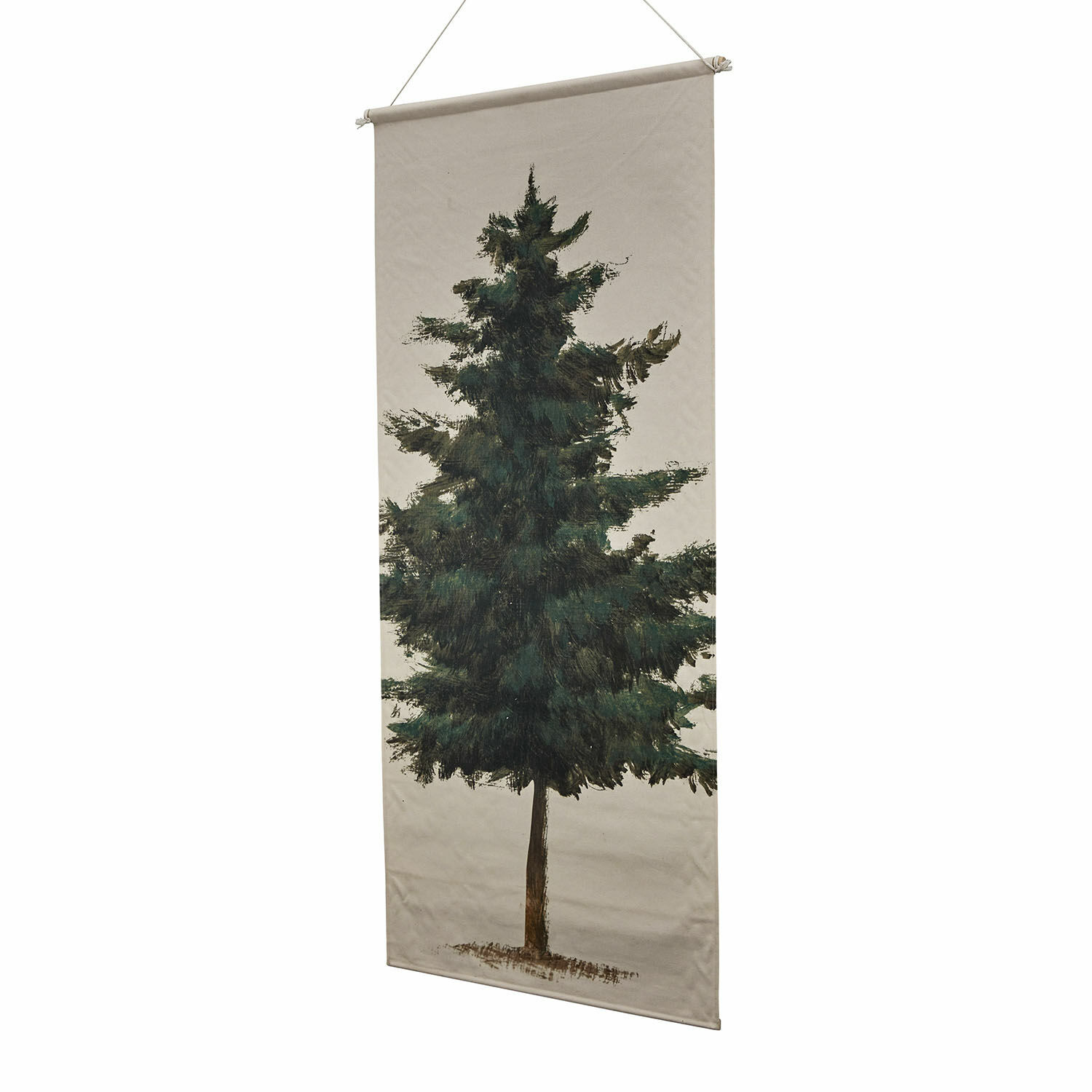 Pannello decorativo Pierrine Tela decorativa con albero di pino verde su sfondo beige, da appendere alla parete