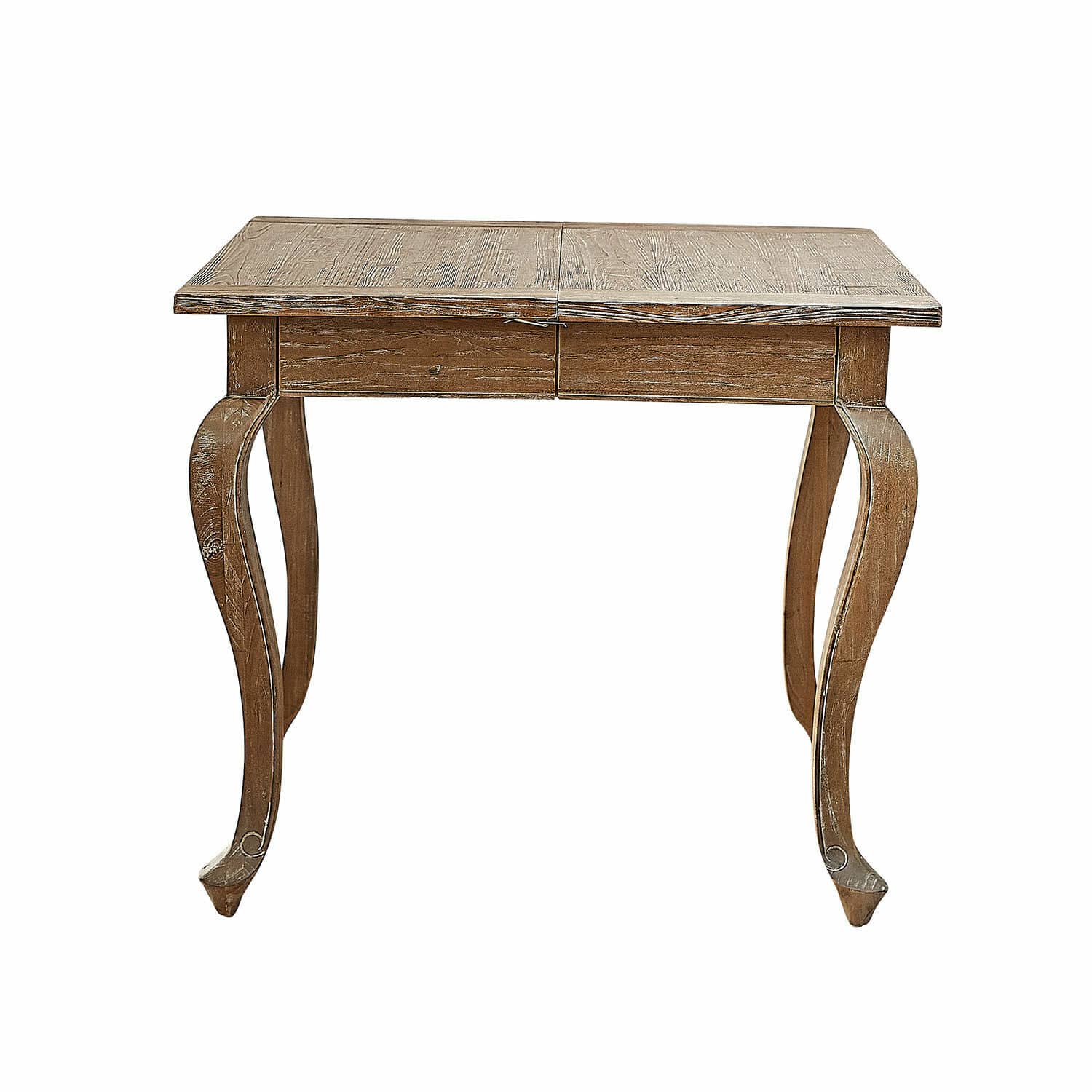 marrone Tavolo Plaish in legno marrone con gambe curve decorative, stile rustico per soggiorno