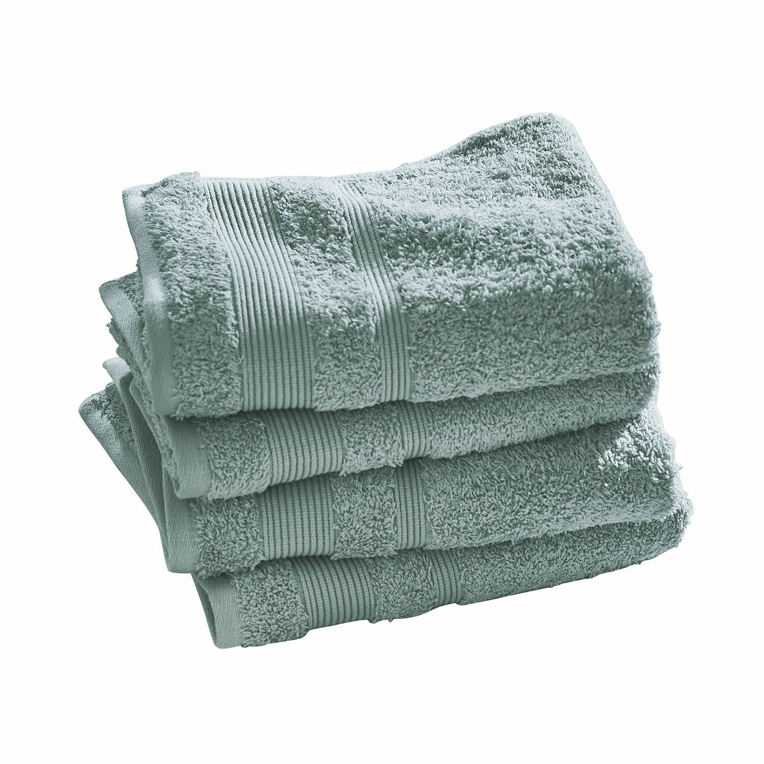 Set di 4 asciugamani Bourogne Morbidi asciugamani in cotone grigio chiaro, ideali per il bagno e l'uso quotidiano