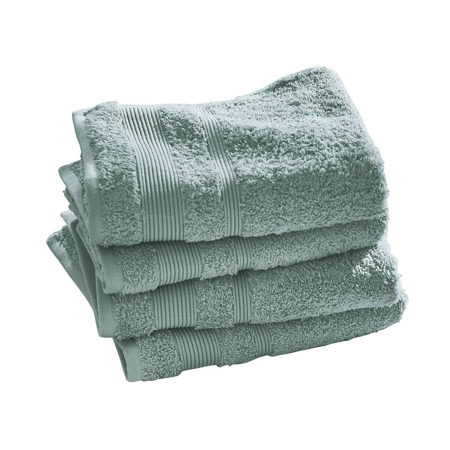 Set di 4 asciugamani Bourogne Morbidi asciugamani in cotone grigio chiaro, ideali per il bagno e l'uso quotidiano