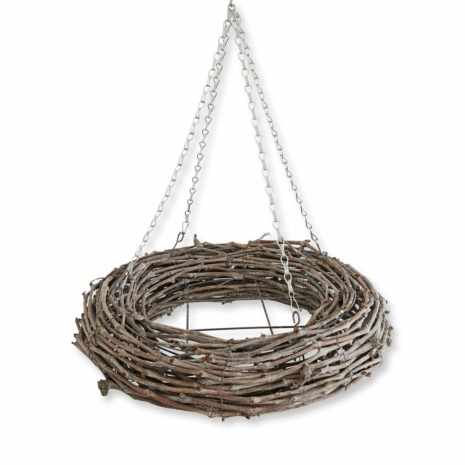 Ghirlanda Adré Corona sospesa di rami naturali marroni con catena metallica per decorazione casa e giardino