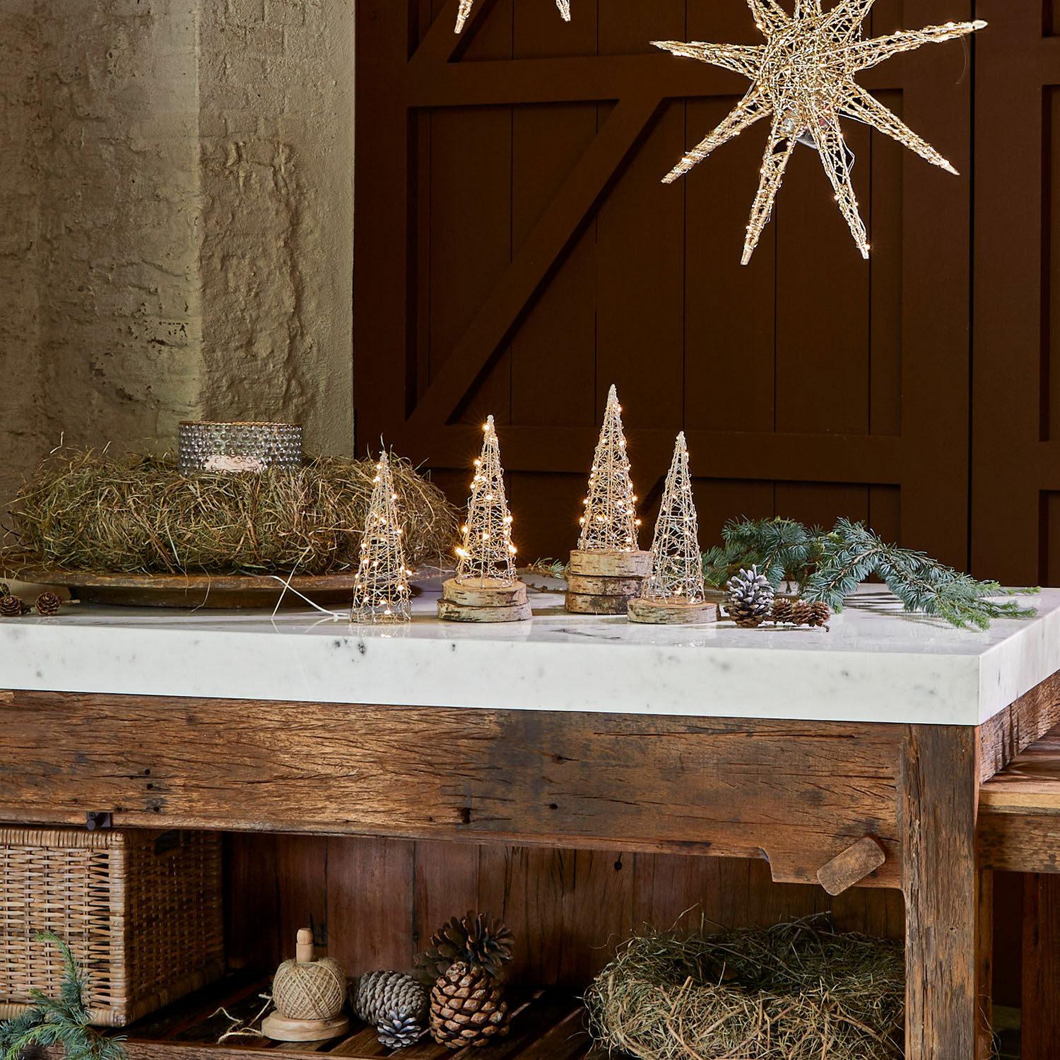 Set di 4 alberi a LED Velkrin