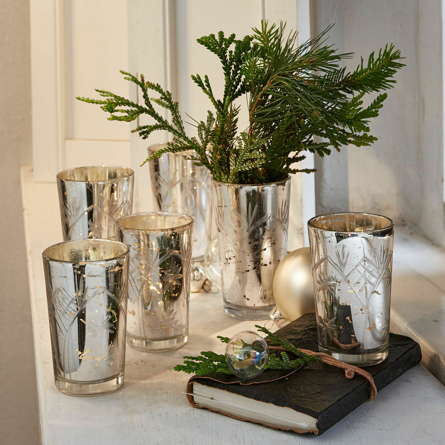 Set di 6 portacandele in vetro Latona