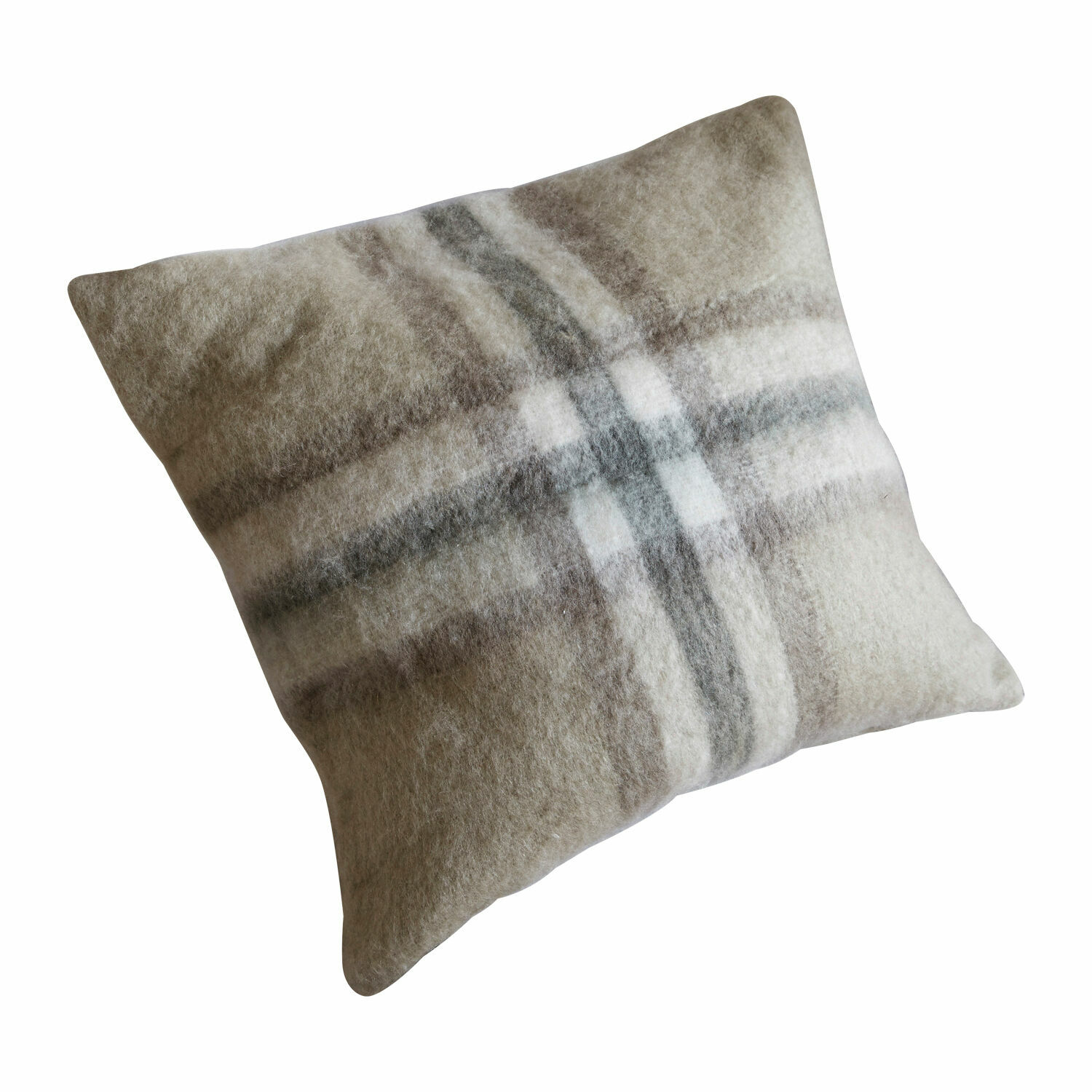 Copricuscini Argoub Cuscino decorativo in tessuto morbido con motivo a quadri beige e grigio per soggiorno