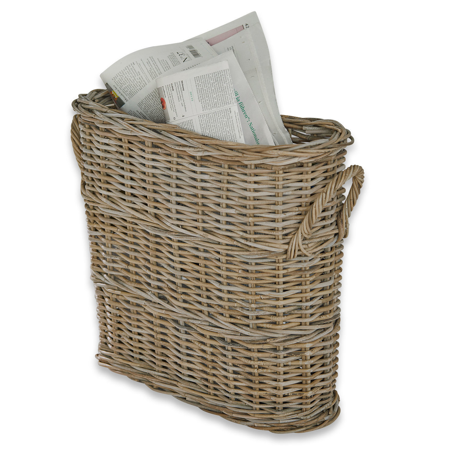 Porta giornali Numenar Cesto porta giornali in vimini colore naturale, organizer pratico per la casa