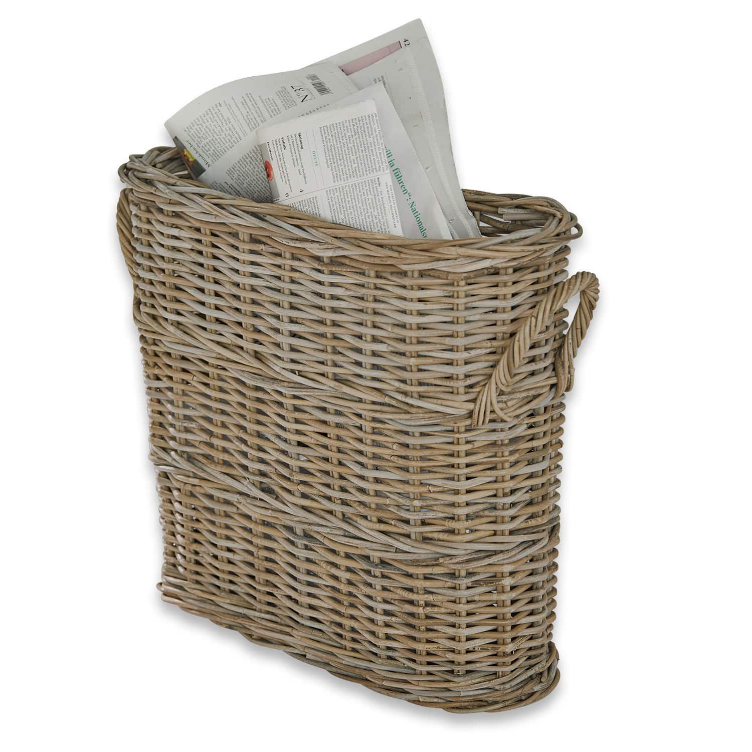 Porta giornali Numenar Cesto porta giornali in vimini colore naturale, organizer pratico per la casa