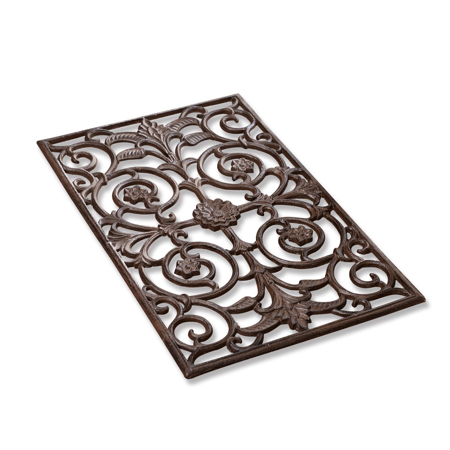 Nettascarpe Hengist Griglia decorativa in metallo marrone con motivi floreali per interni e giardini