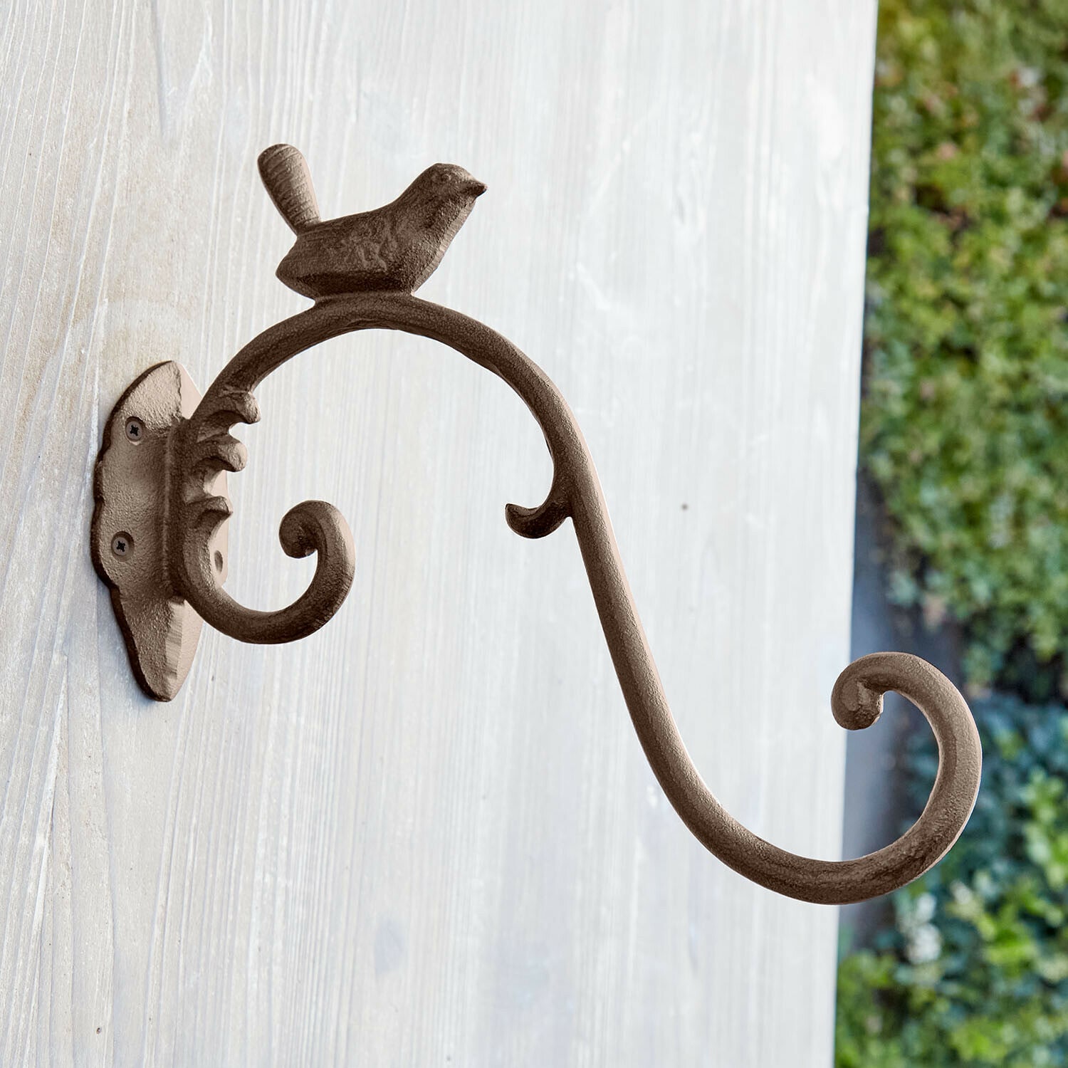 Gancio Grelonne Gancio da parete in metallo marrone con uccellino decorativo e braccio curvo per appendere