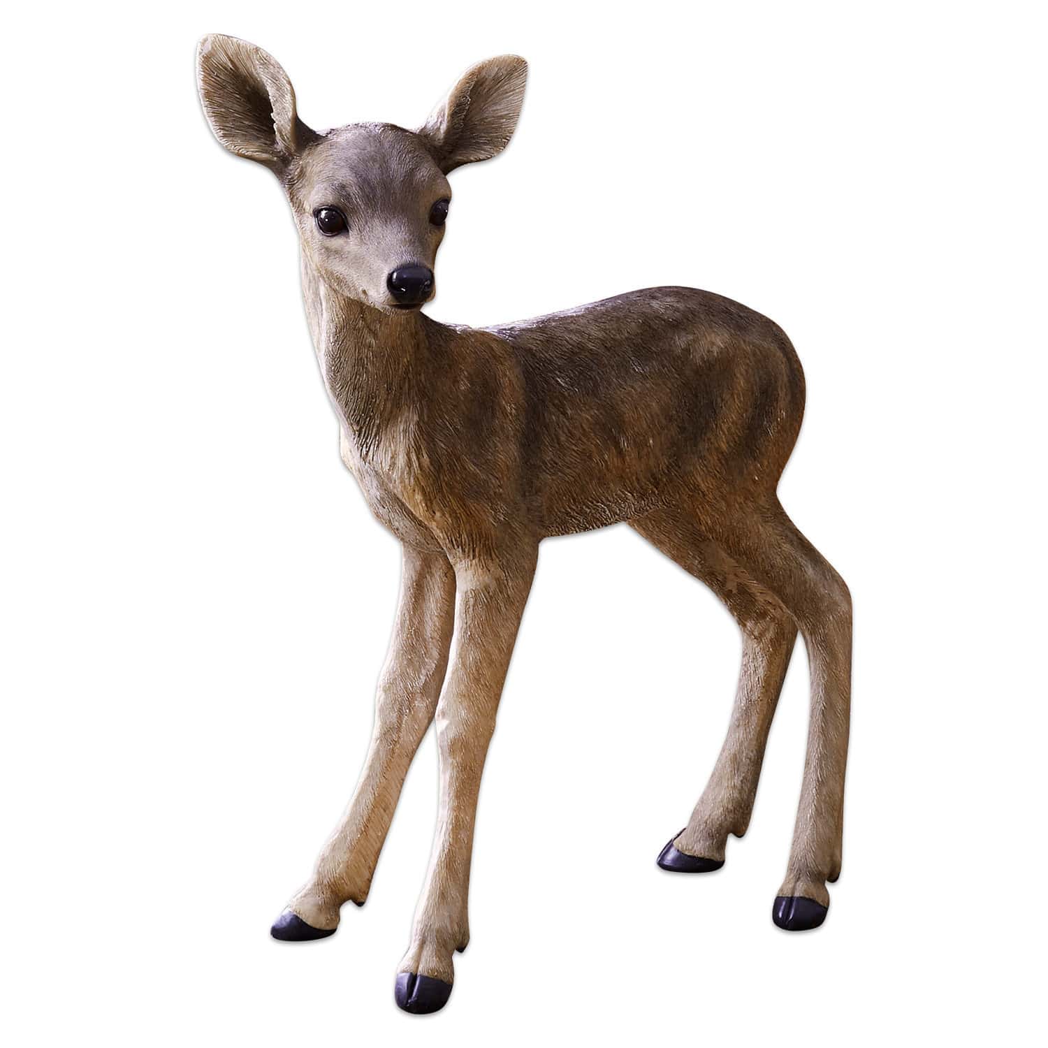 Cerbiatto Edvardsen Statua di cerbiatto marrone naturale per decorazioni interne ed esterne, materiale realistico