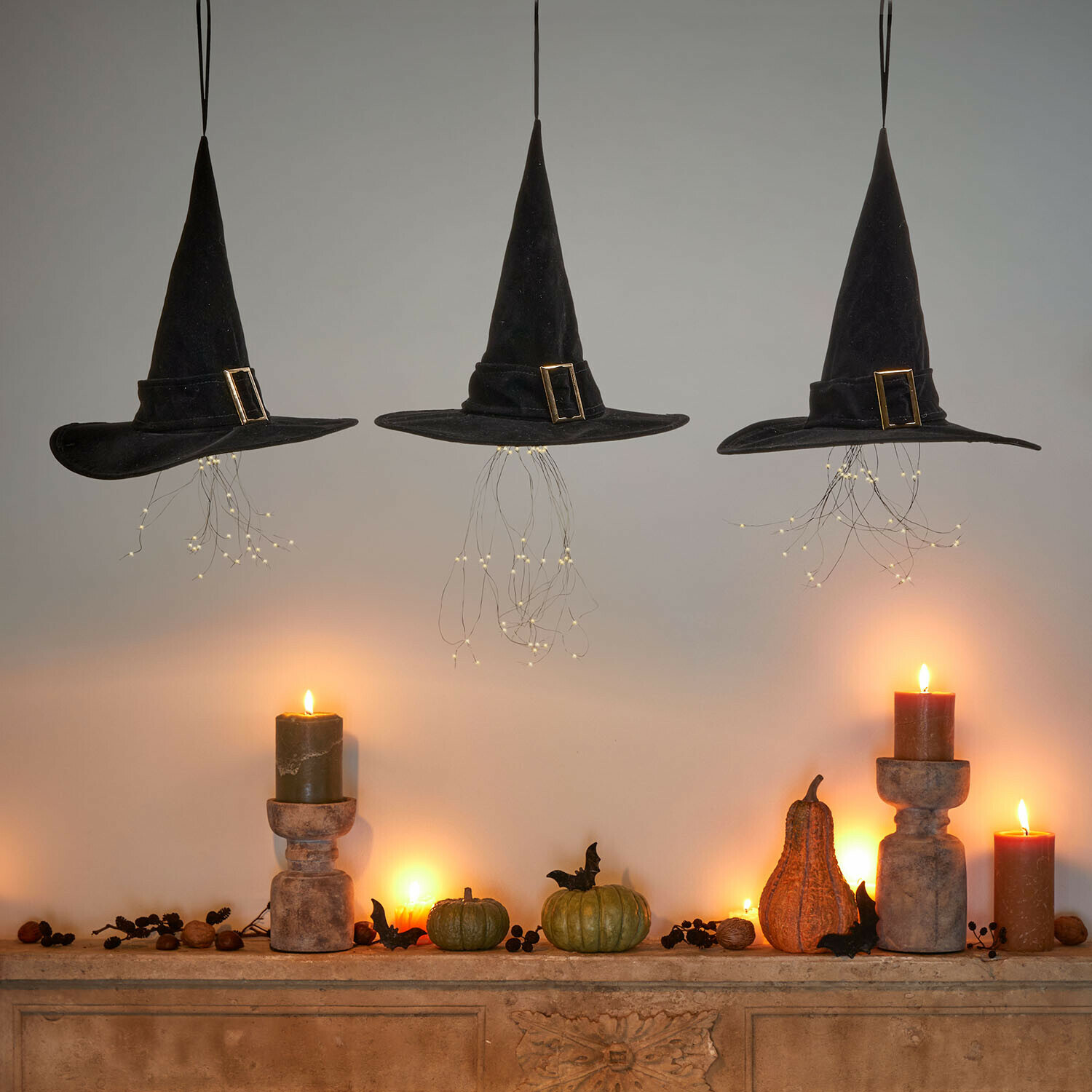 Set di 3 cappelli decorativi a LED Elarwyn
