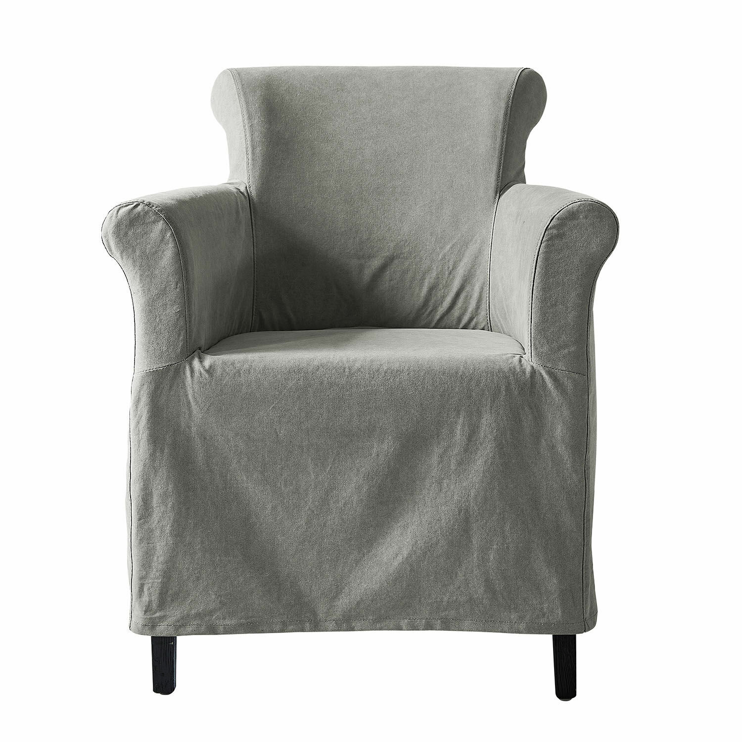 grigio Poltrona Chantellese grigia in tessuto con gambe nere per soggiorno confortevole