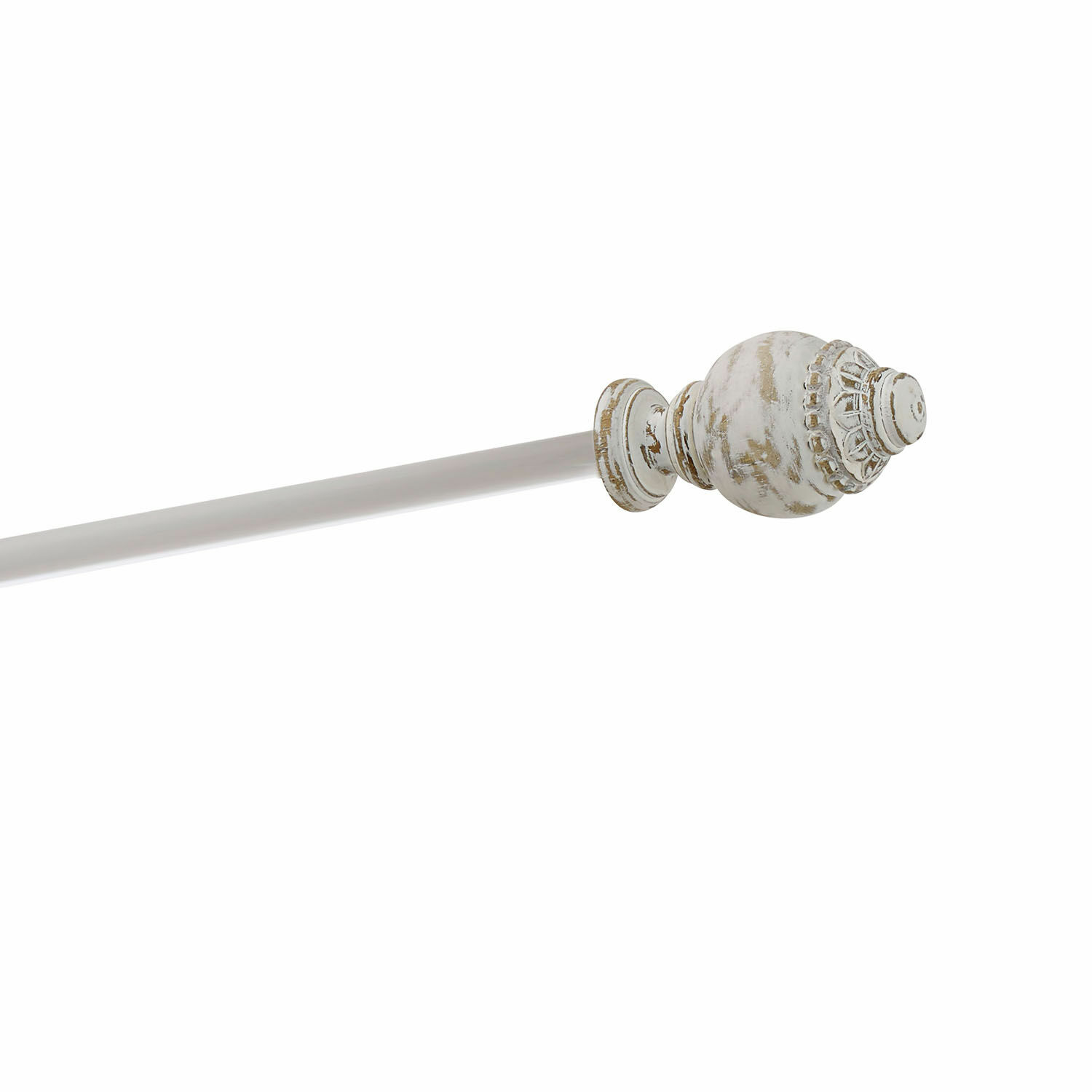 bianco antico Bastone per tende in metallo bianco anticato con terminale decorativo stile vintage