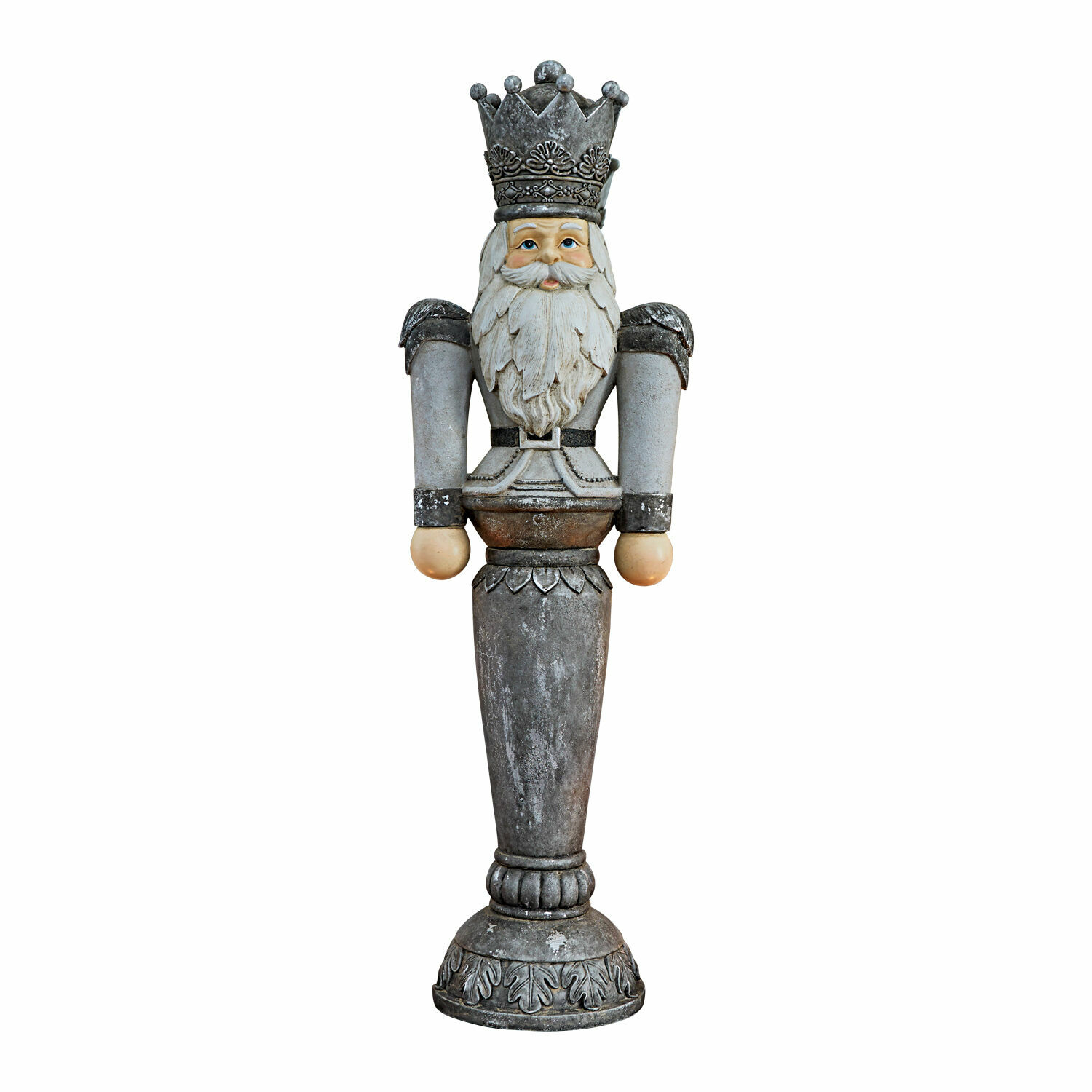 Soldatino Schiaccianoci decorativo Carter Figura di schiaccianoci in metallo grigio-beige, decorazione natalizia classica