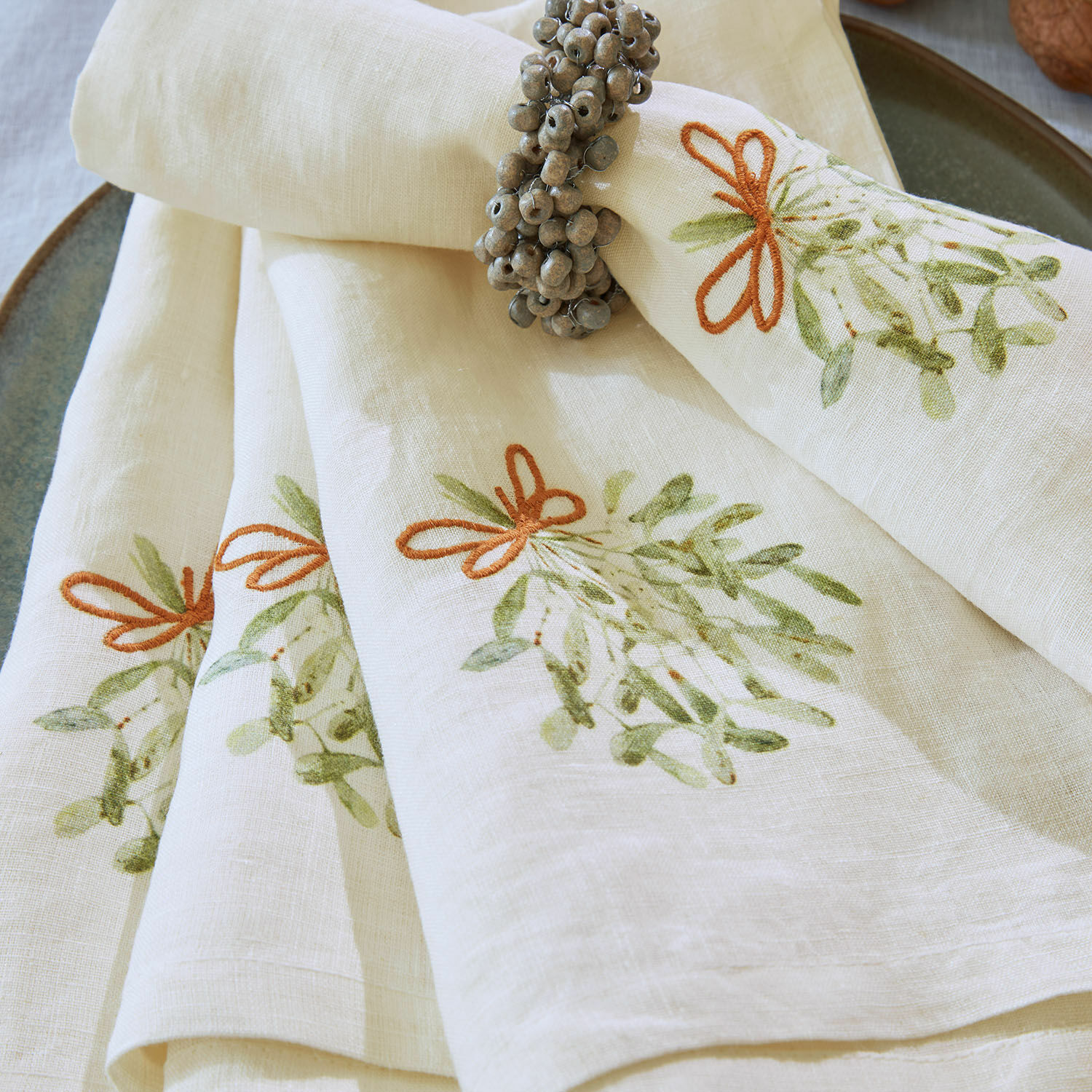Set di 4 tovaglioli Mistletoe
