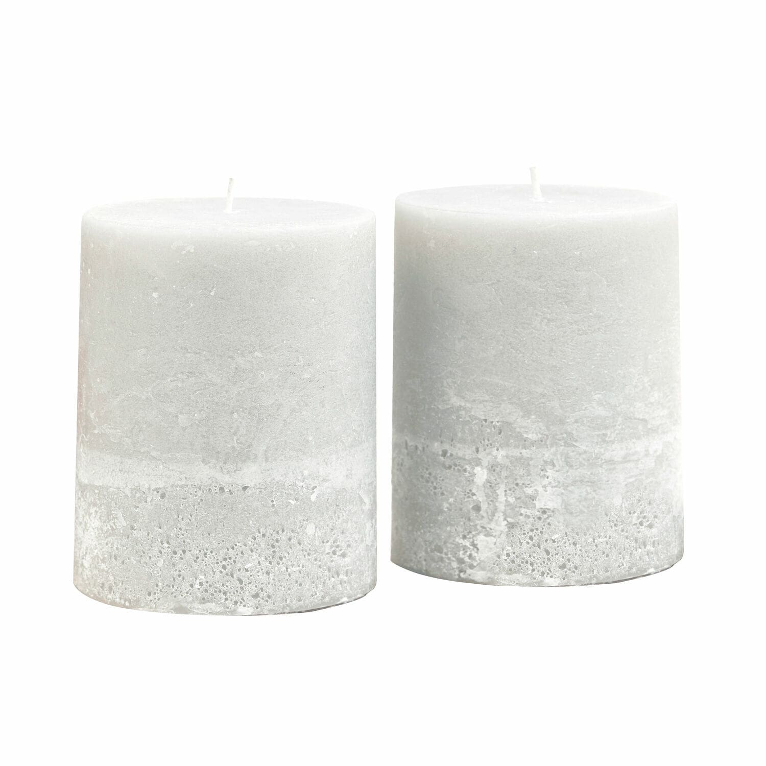 crema Set di 2 candele crema Oviedo in cera naturale, decorazione rustica per interni