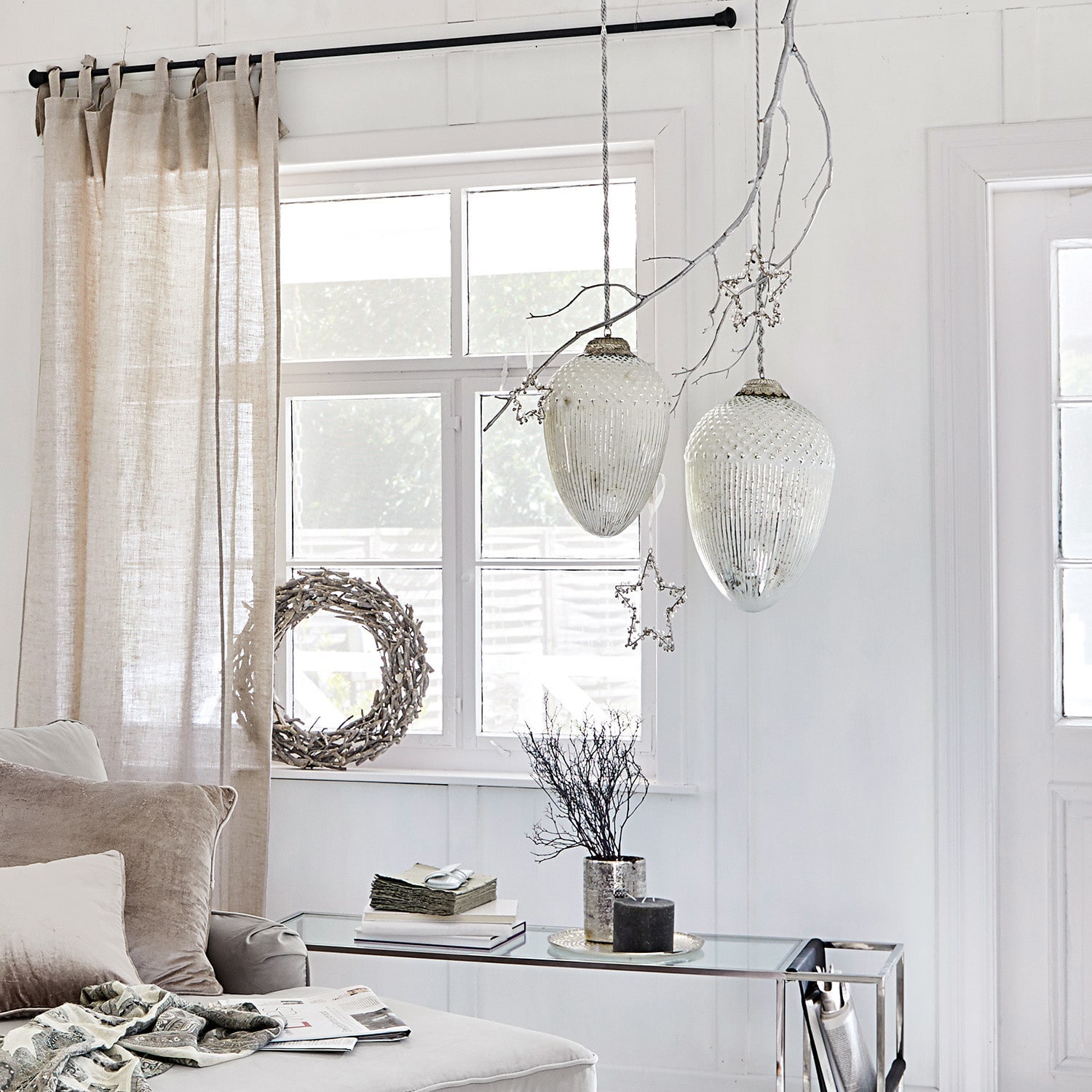 Coppia di decorazioni natalizie Cornailles