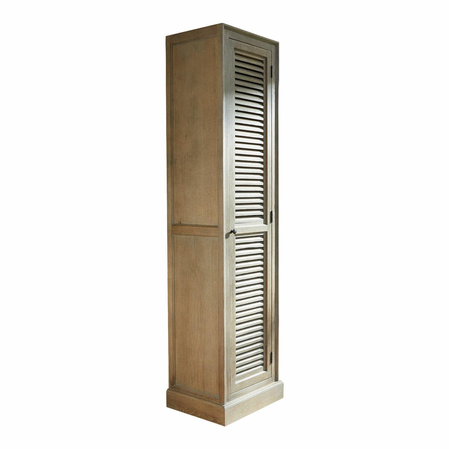 Mobile alto a un’anta Avrainville Armadio alto in legno naturale con porta a persiana per pratico spazio di archiviazione