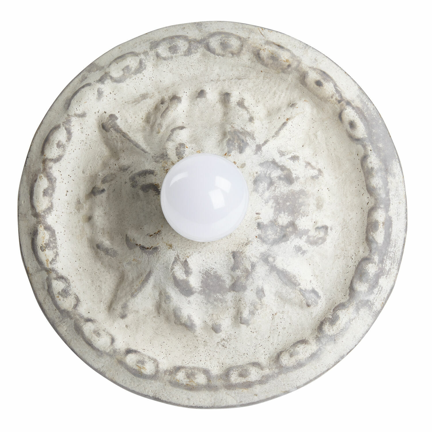 Lampada da parete e soffitto Mangaire Applique rotondo in cemento grigio con lampadina bianca sferica, elemento decorativo di illuminazione