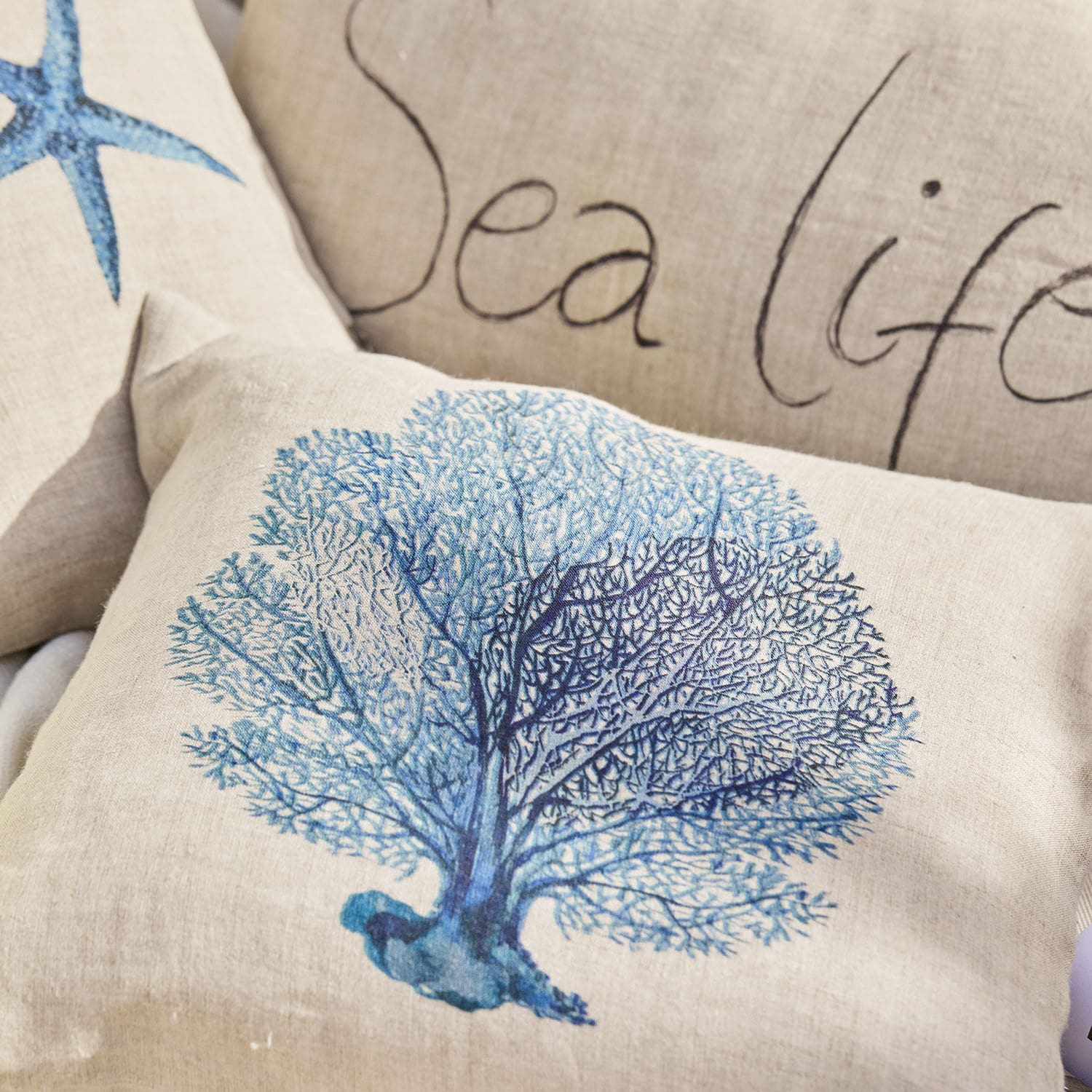 Set di 3 copricuscini Sea life
