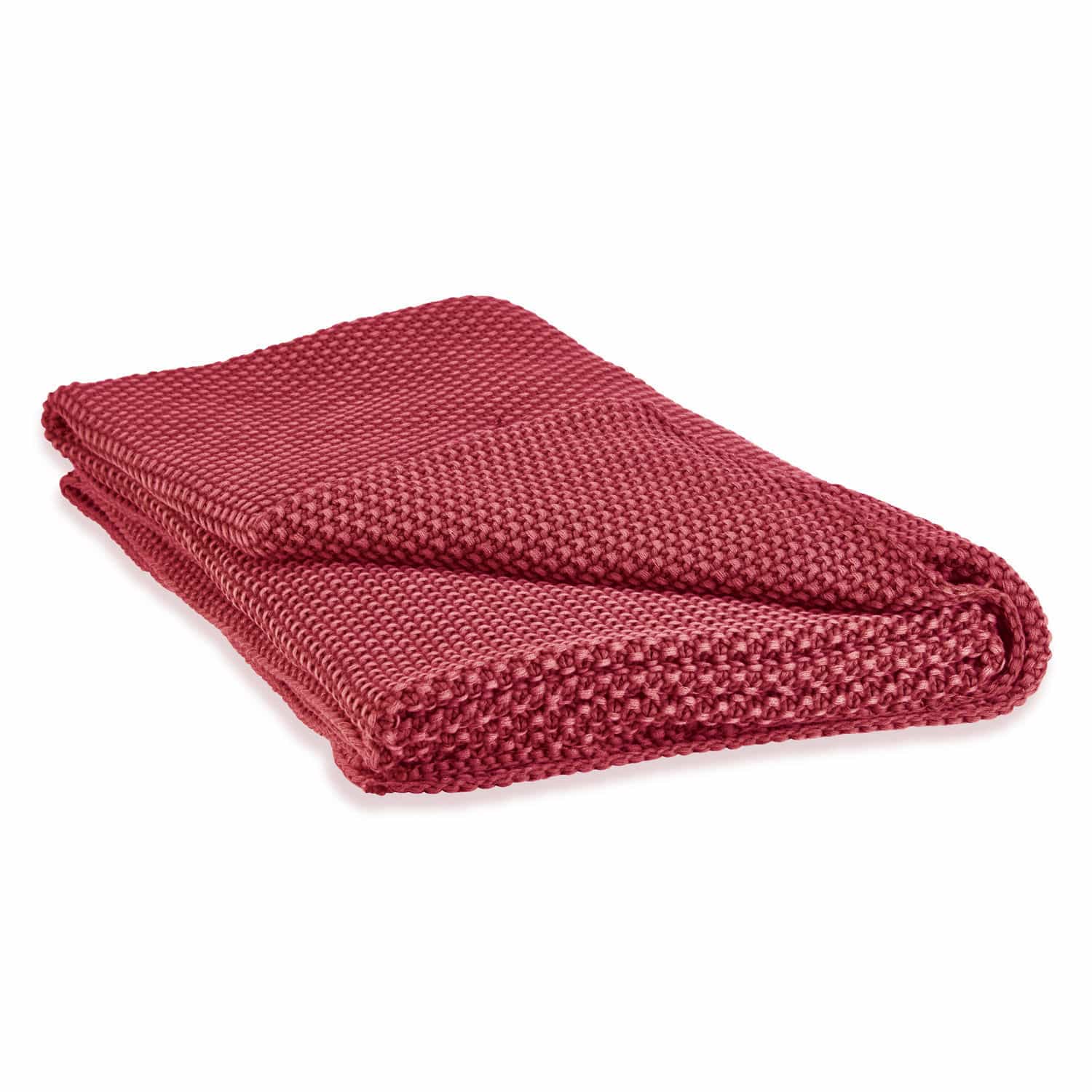 Plaid Amberley Coperta rossa a maglia grossa, materiale morbido, perfetta per casa e relax