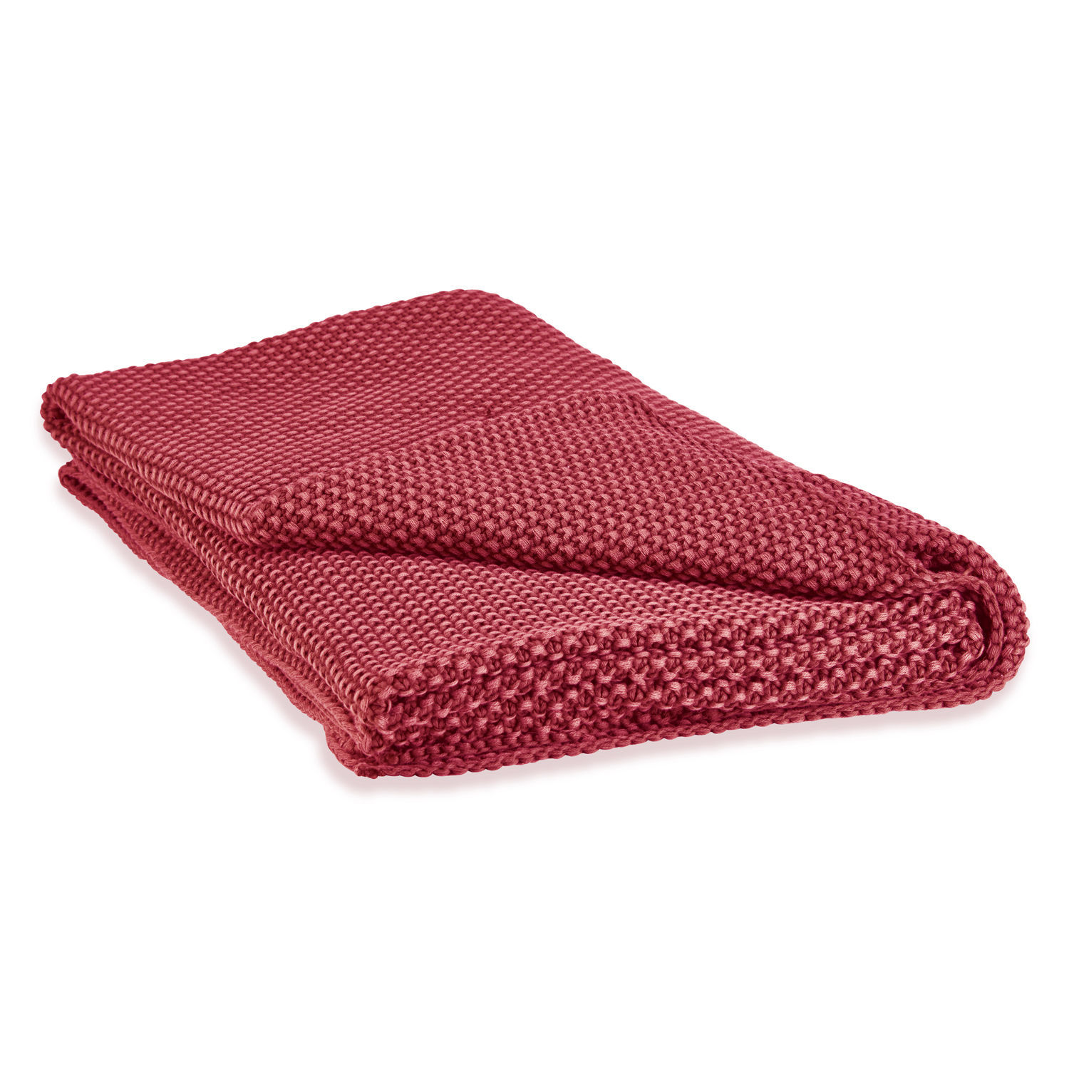 Plaid Amberley Coperta rossa a maglia grossa, materiale morbido, perfetta per casa e relax