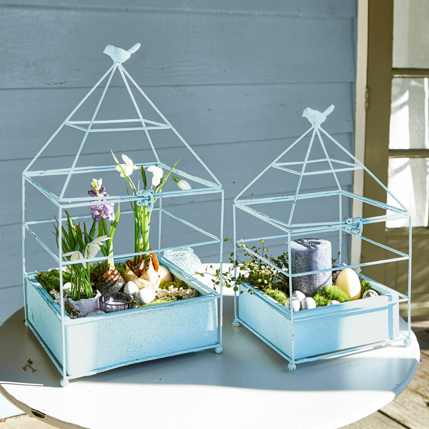 Coppia di gabbie per uccellini decorative Chani