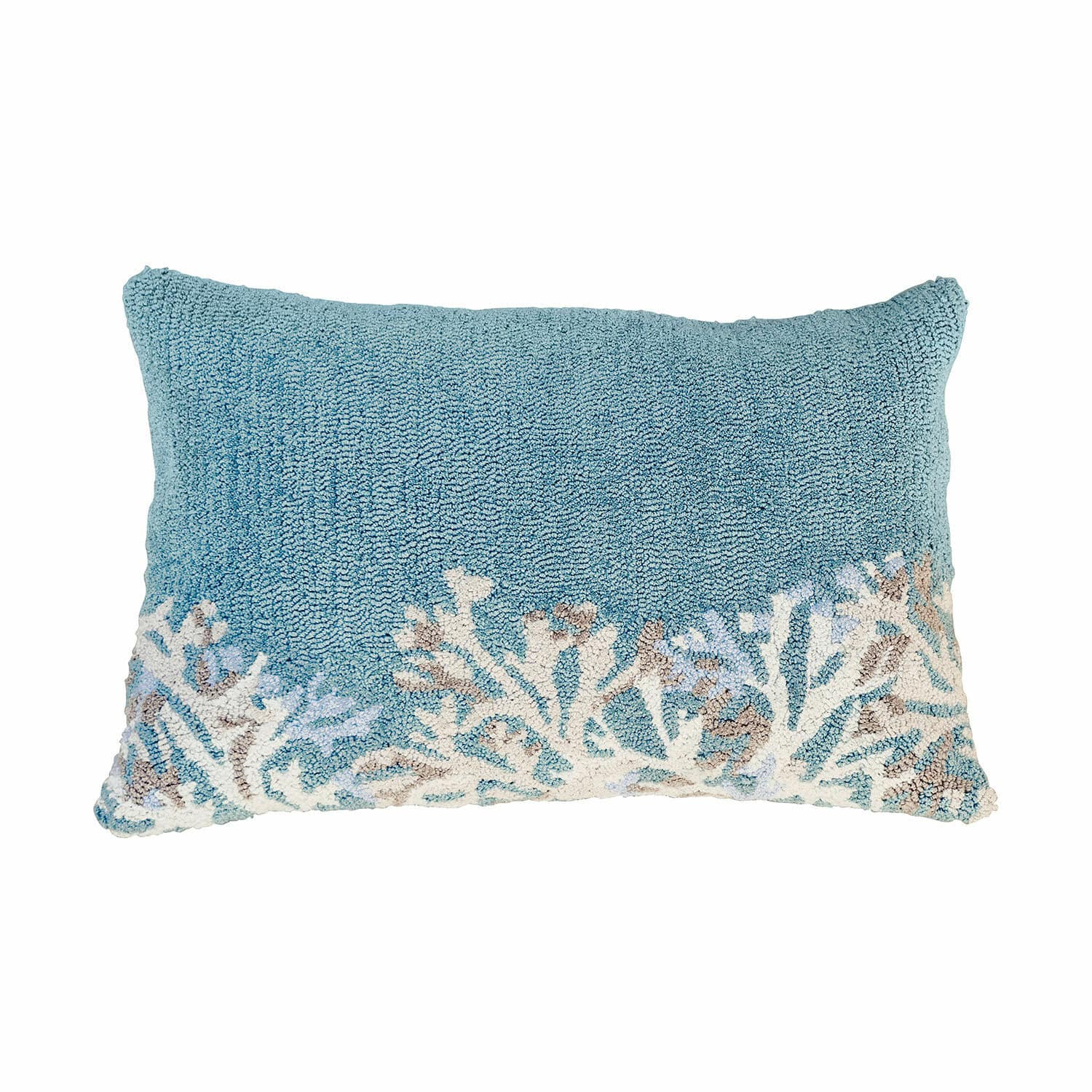 Copricuscino da interni ed esterni Dorlancourt Cuscino rettangolare blu in materiale morbido con motivo corallo, decorazione per soggiorno