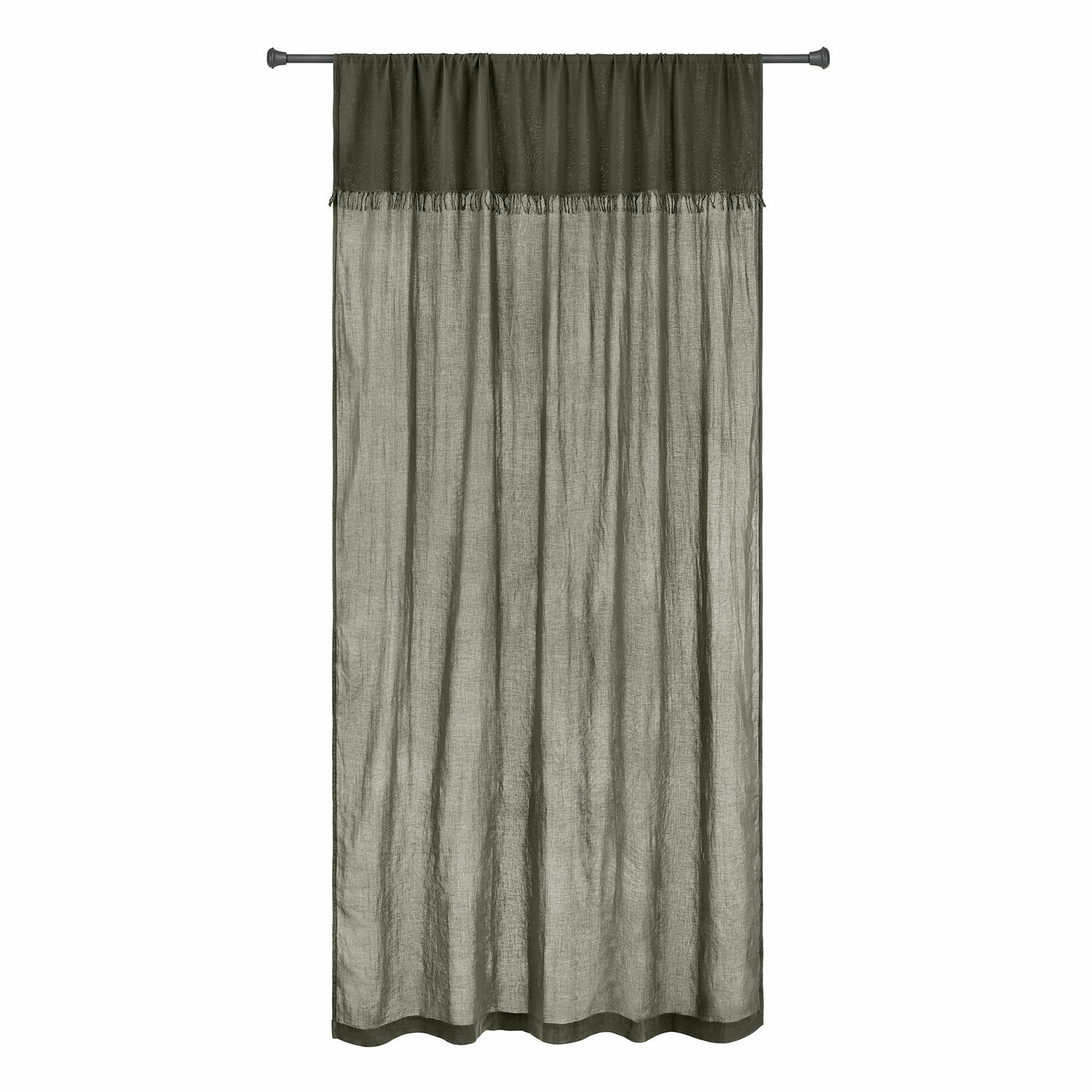 grigio Tenda grigia Dovinel in tessuto leggero con frange, ideale per decorare finestre e interni