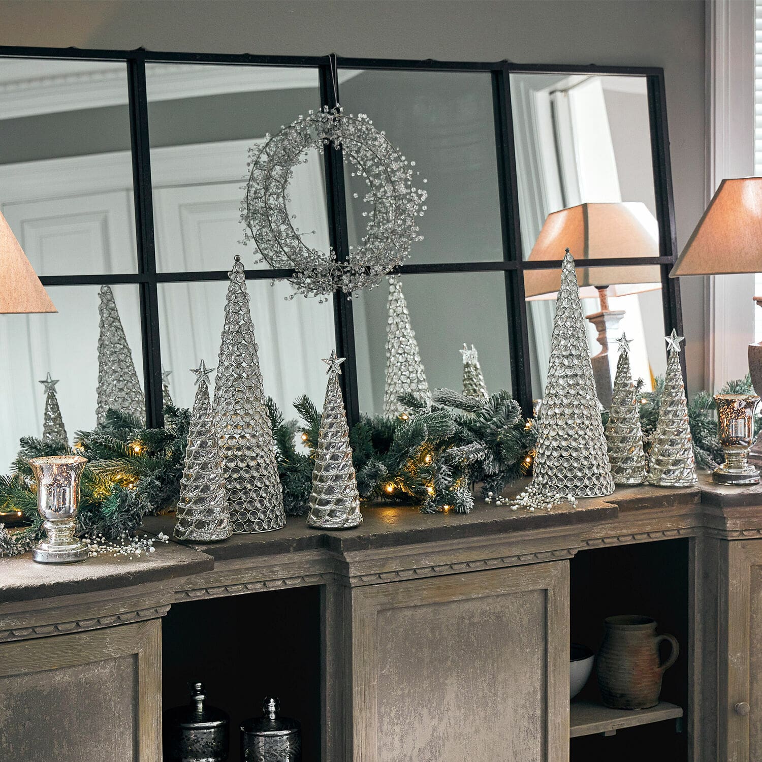 Coppia di alberelli decorativi Glitter