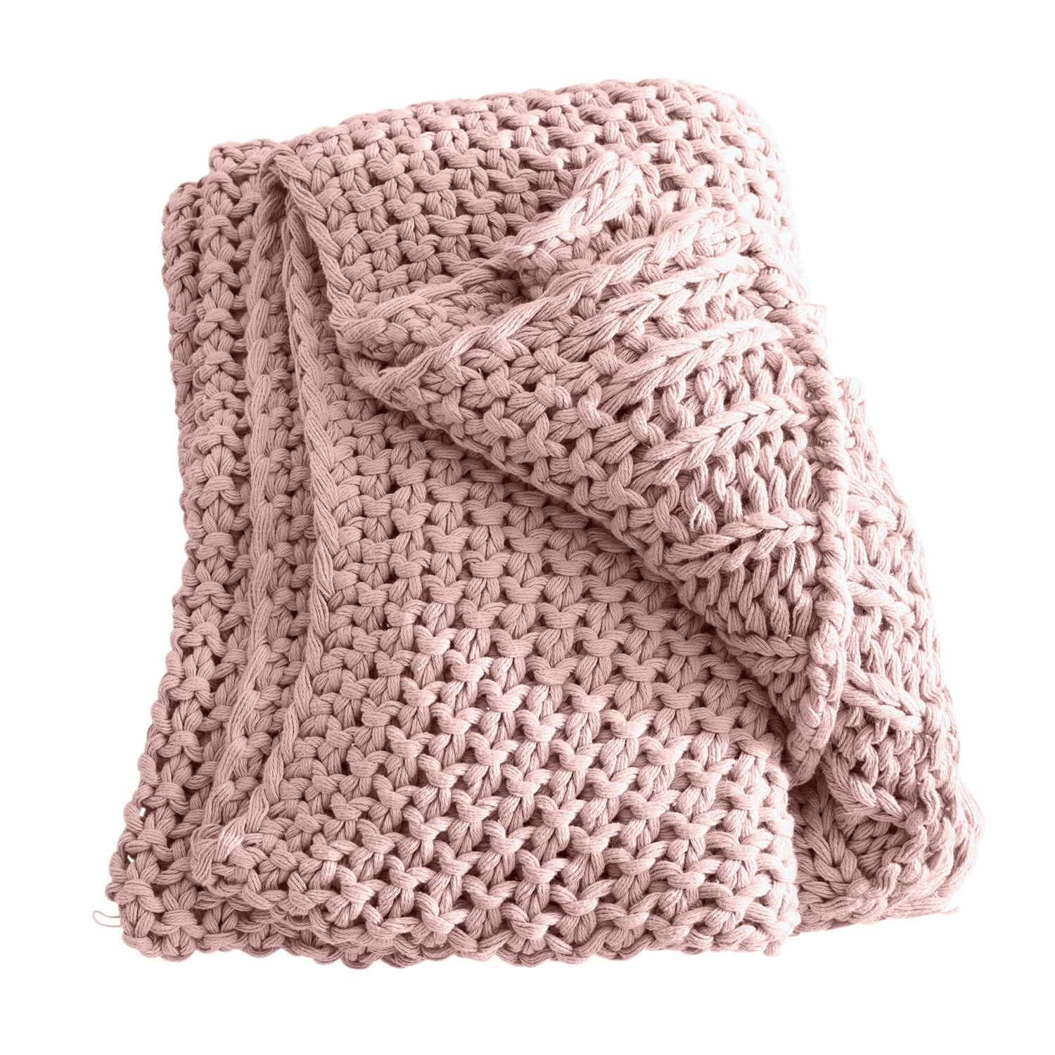 rosa Plaid rosa in cotone spesso lavorato a maglia, perfetto per un ambiente accogliente