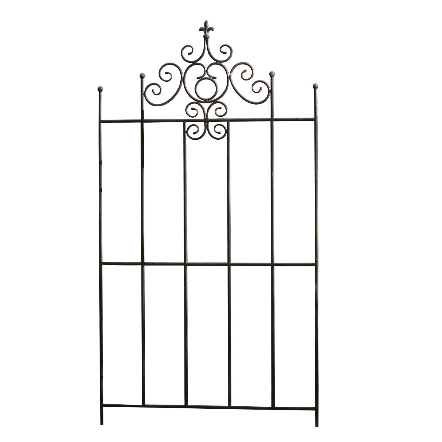 Traliccio per rampicanti Sampigny Griglia da giardino in metallo nero con ornamenti decorativi, ideale per decorazione esterna