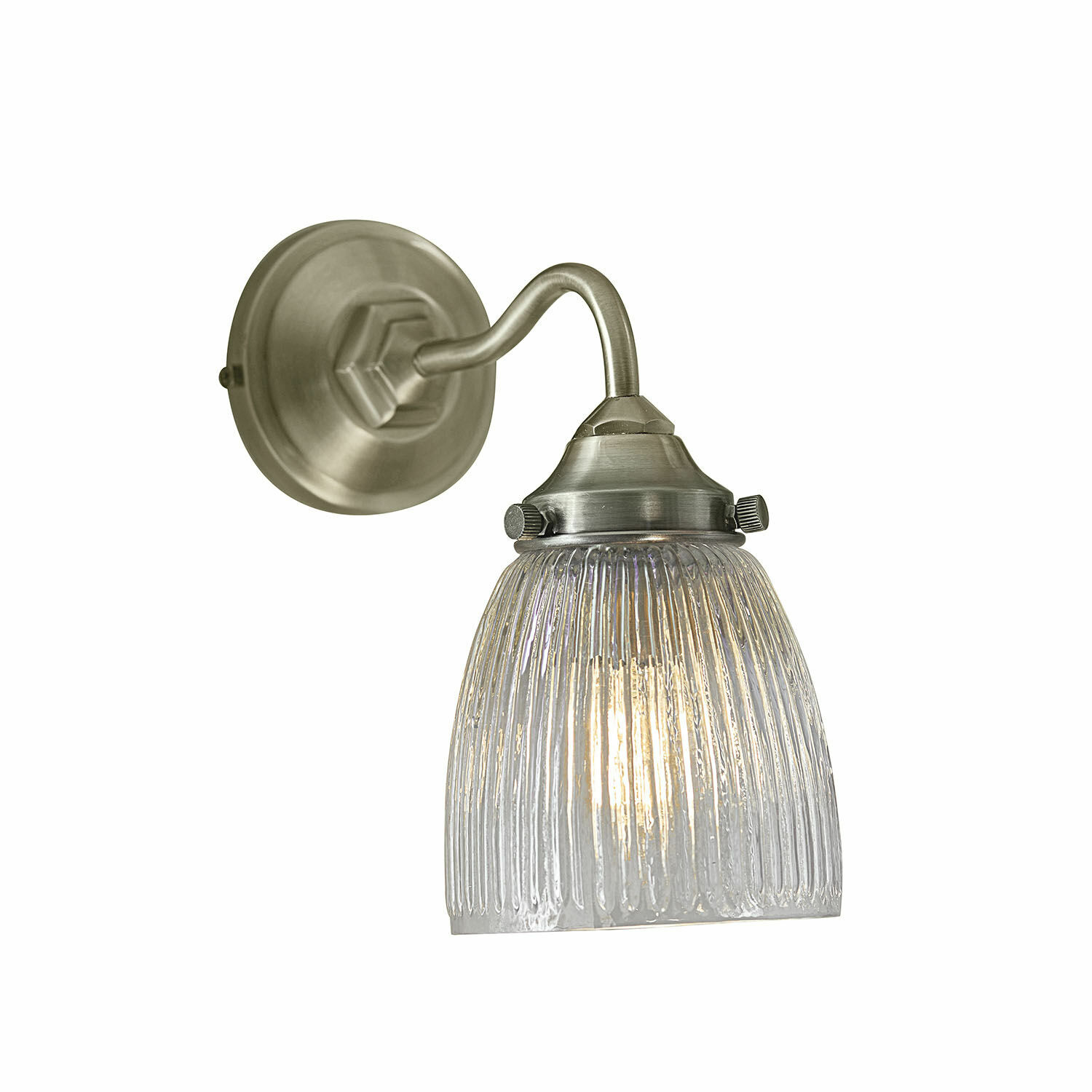 Lampada da parete Tanaelva Applique da parete in metallo con paralume in vetro trasparente, illuminazione moderna per interni