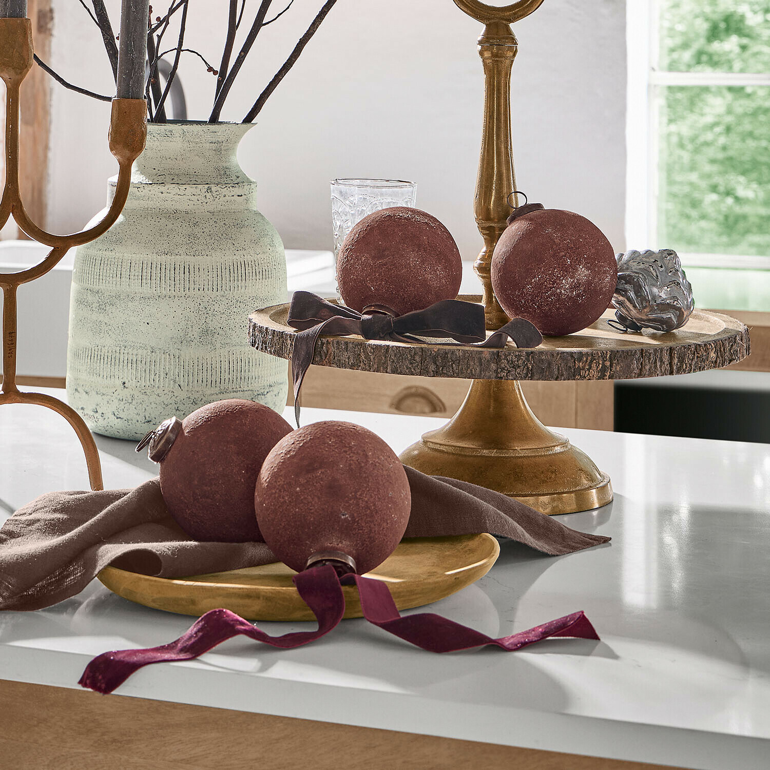 Set di 4 palline di Natale Pirovella