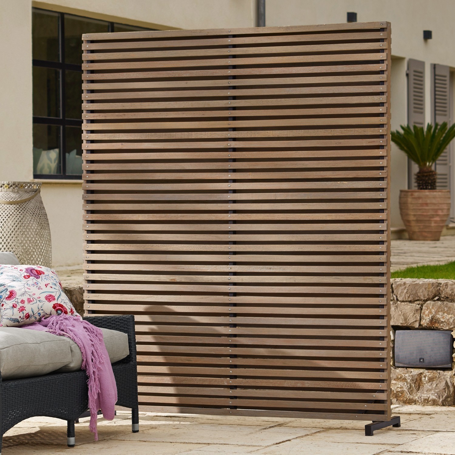 Parete divisoria Derby Paravento da giardino in legno colore naturale, ideale per arredare spazi sul terrazzo