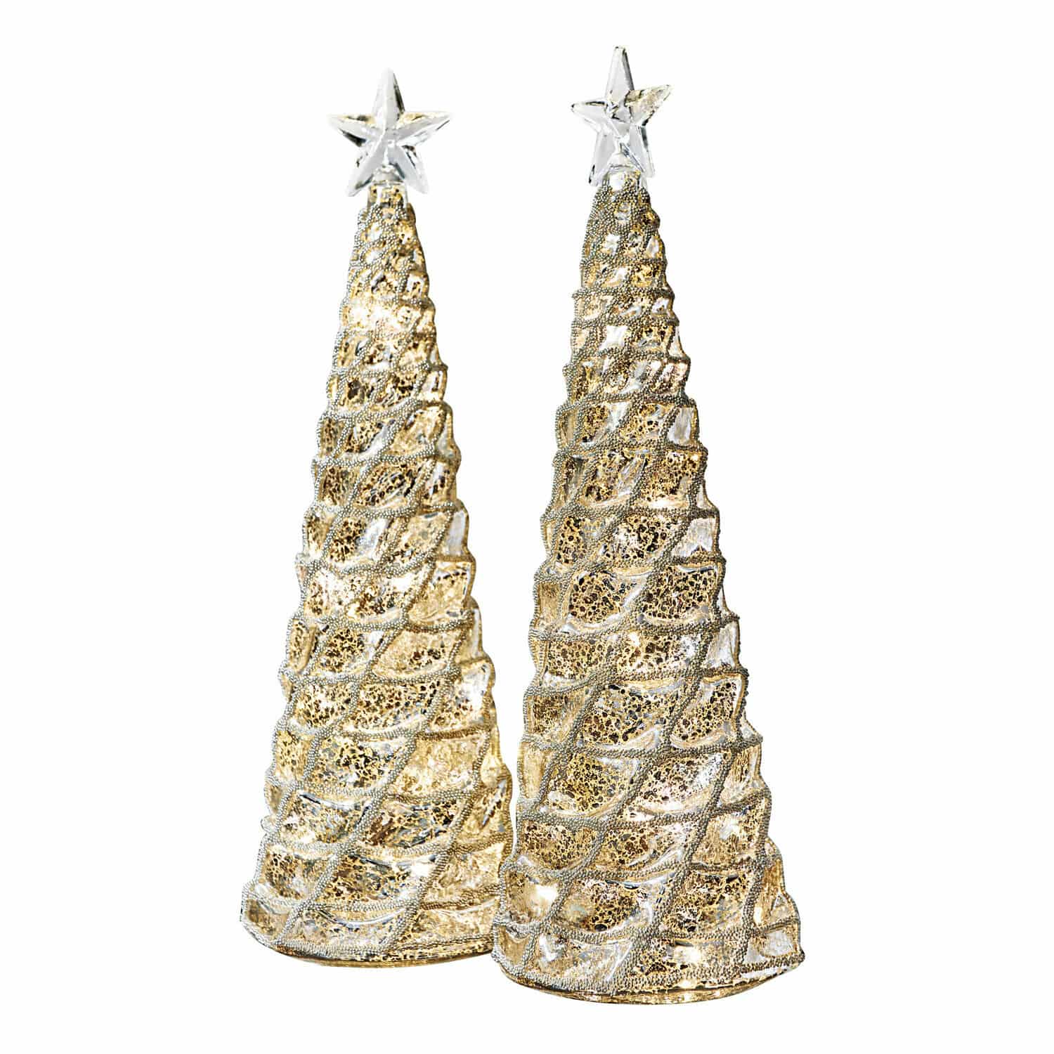 Coppia di alberelli decorativi Glitter