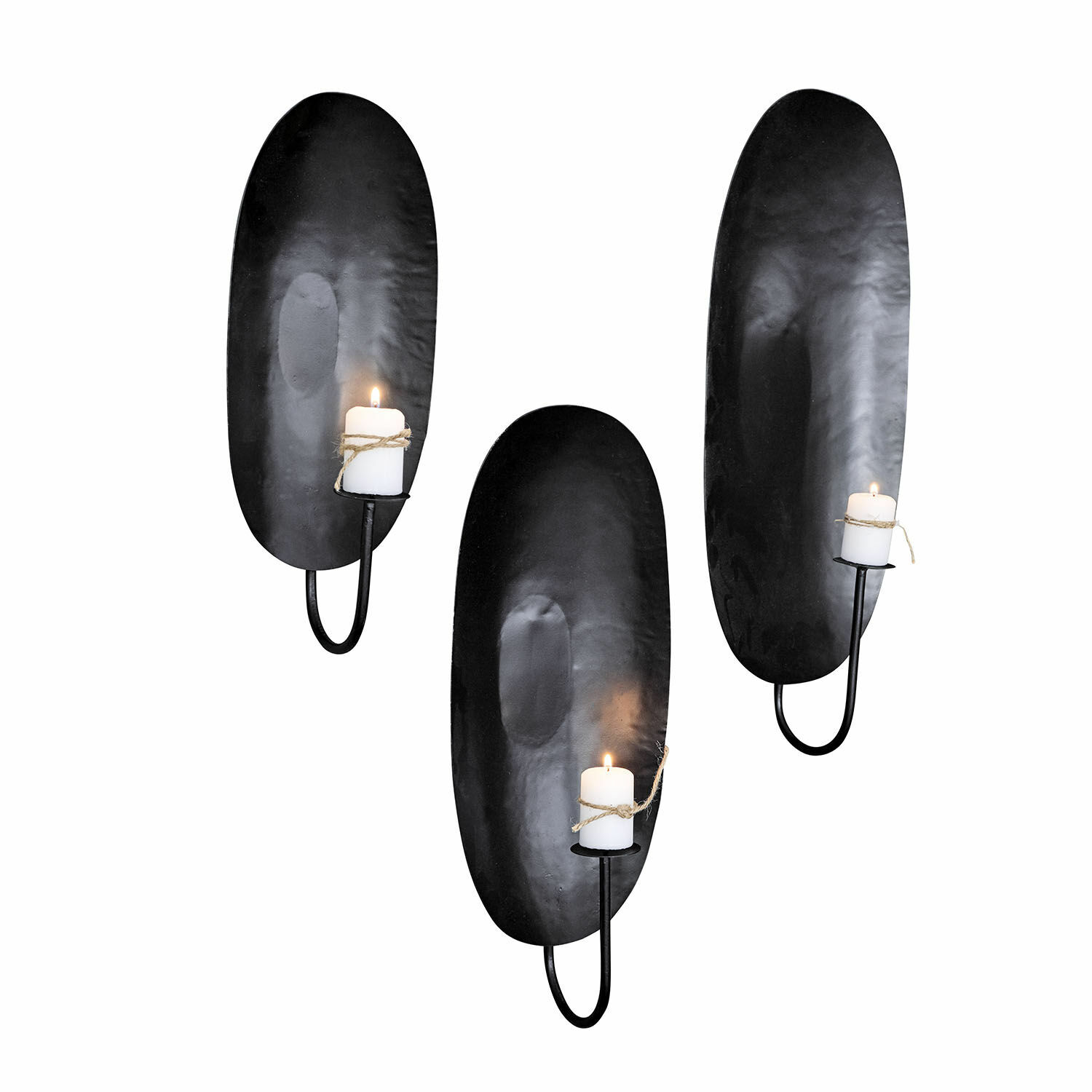 Set di 3 portacandele da parete Lappion