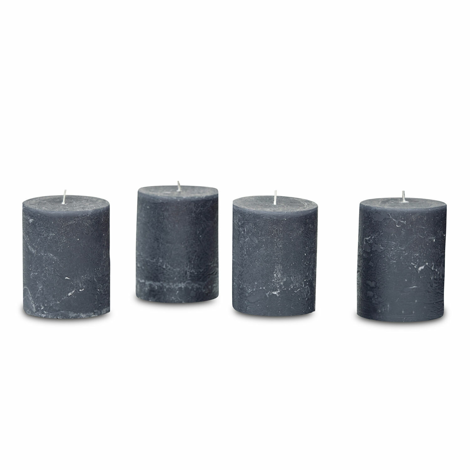 antracite Set di 4 candele Virrans antracite in cera naturale per decorazione d'interni